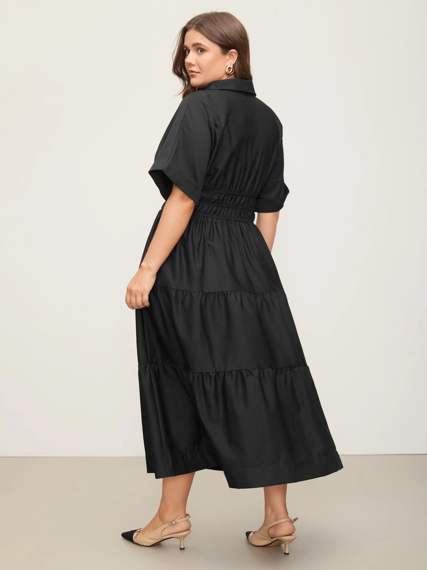 Midfield Tiered Midi Shirt Dress - Image 4