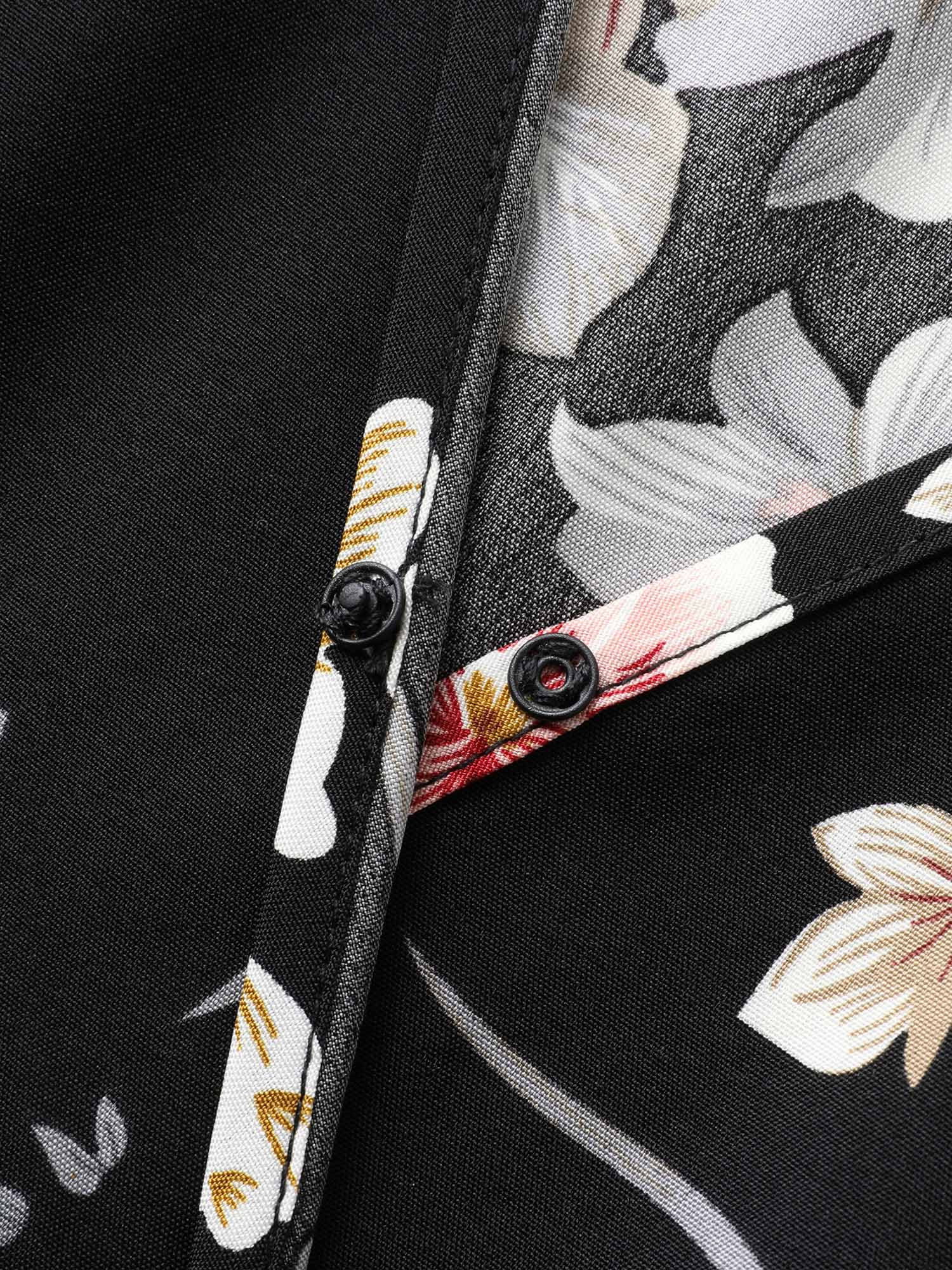 Midnight Blooms Wrap A-Line Midi Dress - Image 6