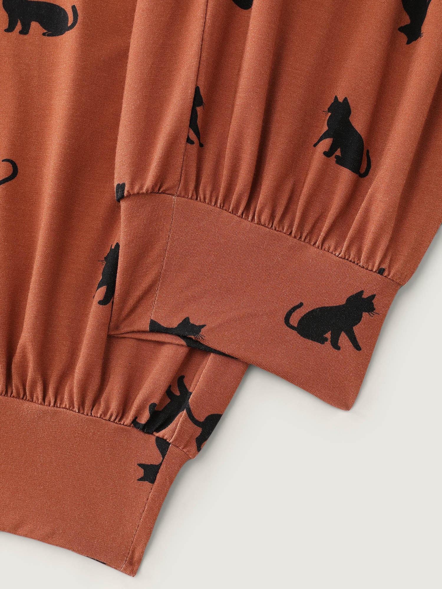 Midnight Cat Print Stretchy Lounge Bottoms - Image 6