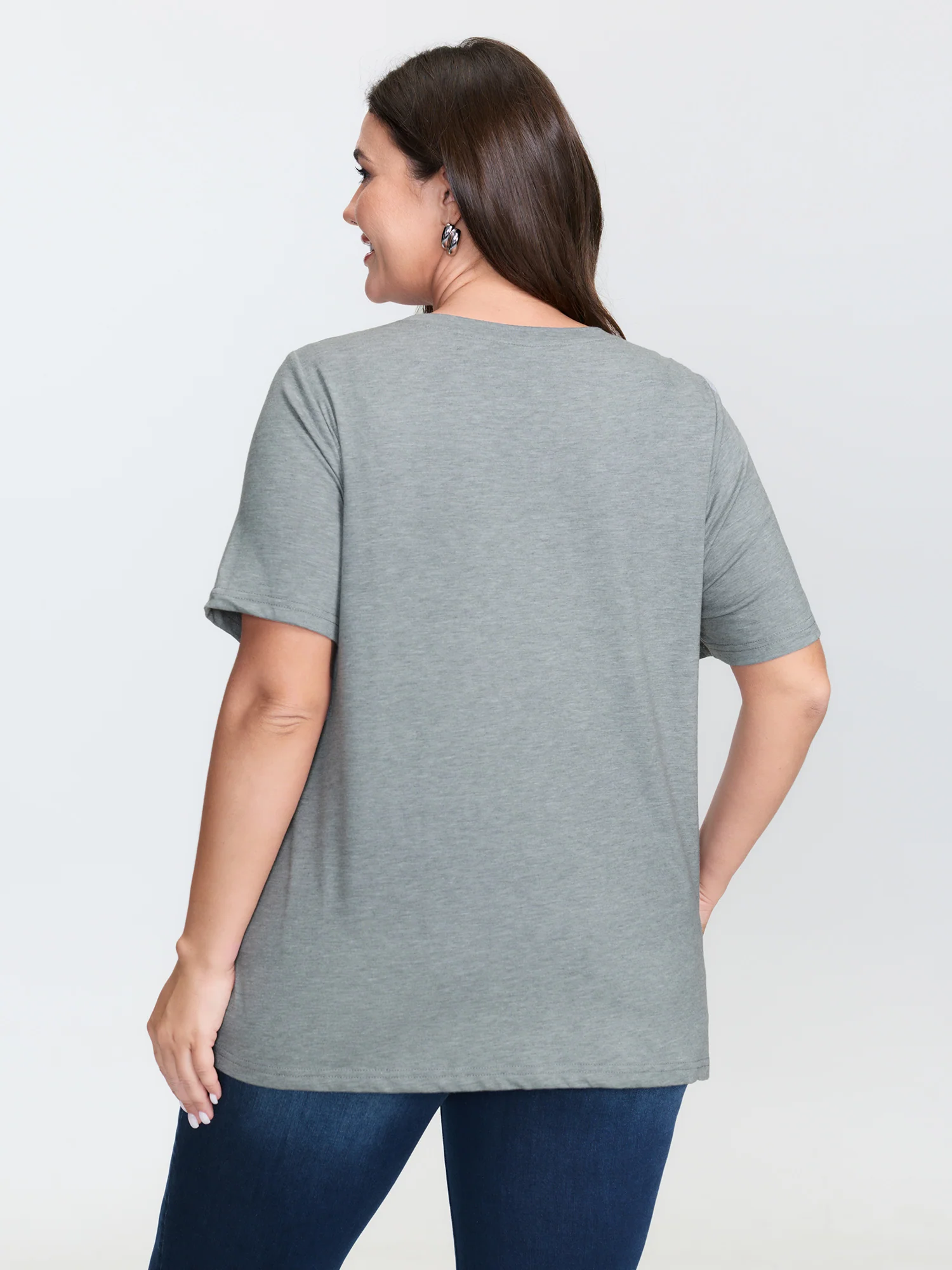 Midnight Cat Print Stretchy T-Shirt - Image 5