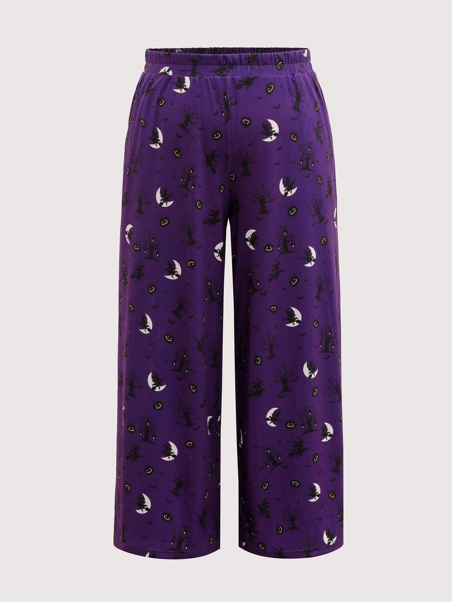 Midnight Halloween Print Wide-Leg Lounge Pants - Image 7