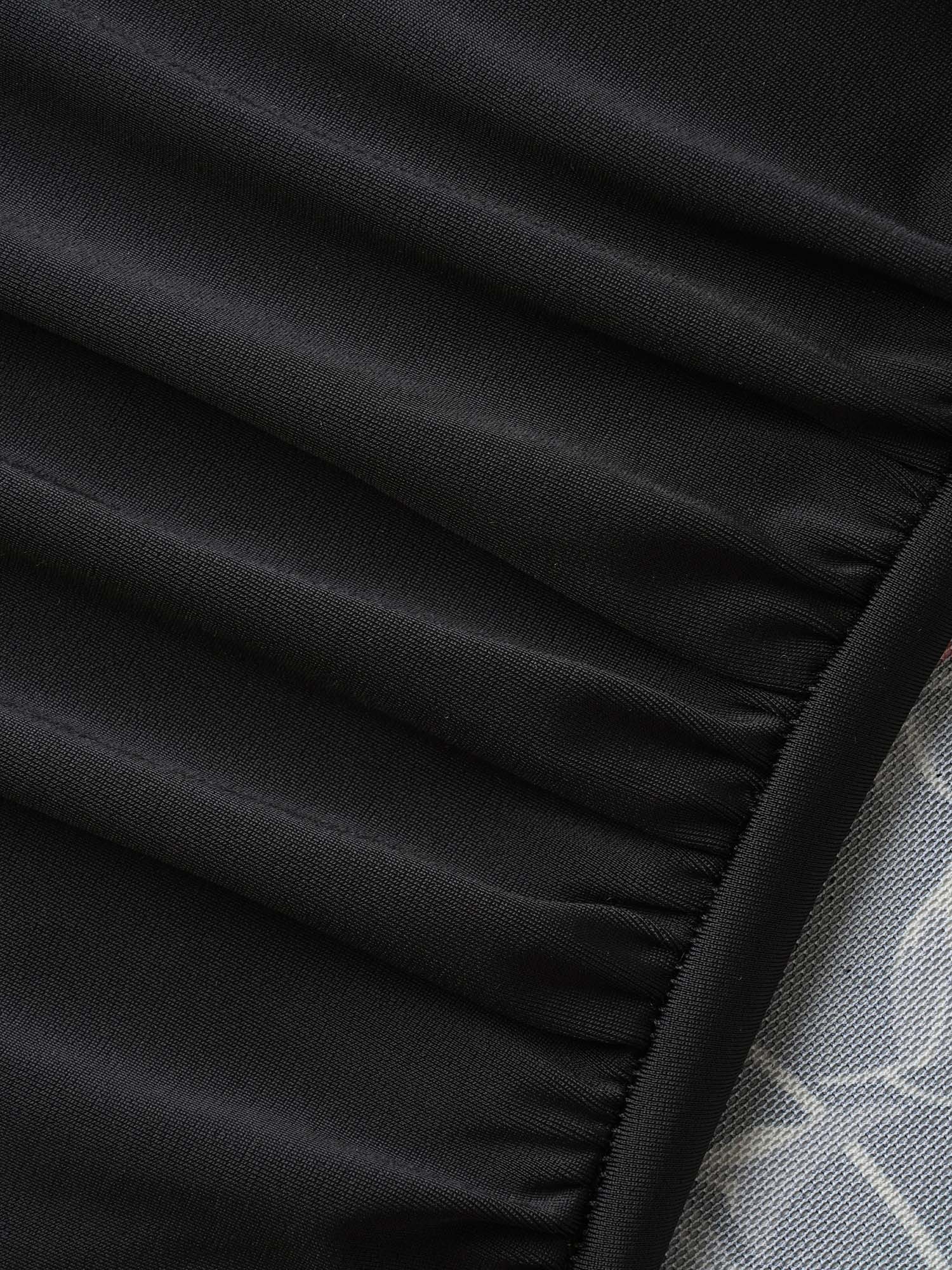 Midnight Roses Sheer Pleated Swim Dress - Image 9