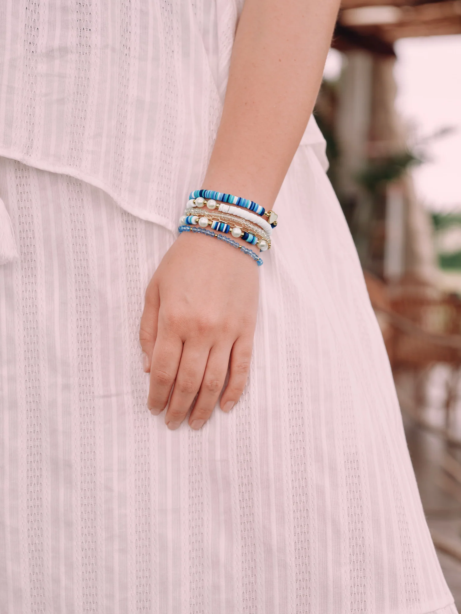 Mixed Beaded Stackable Bracelet Set - Image 2