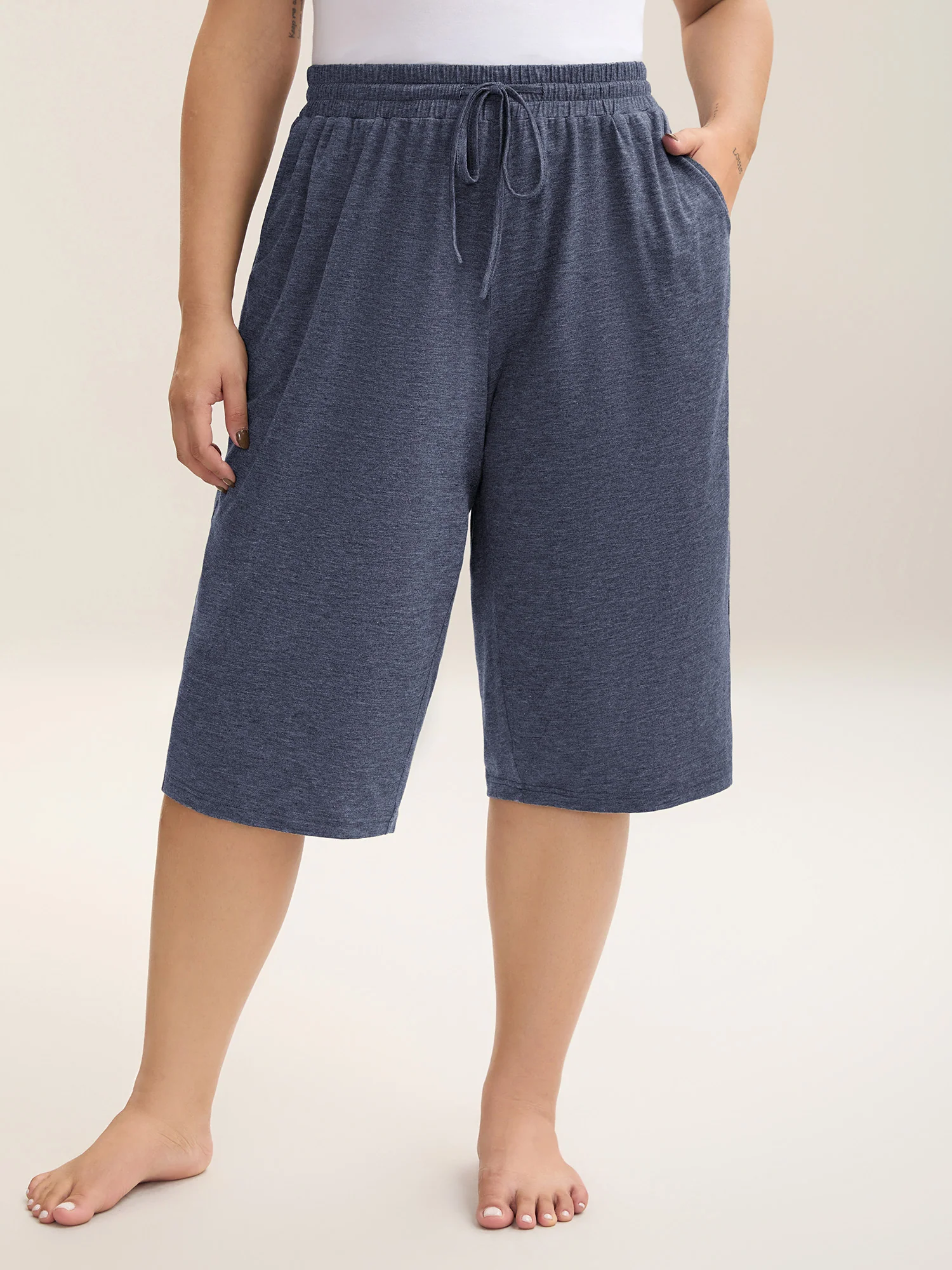 Mixed Color Knit Drawstring Loungewear Bottoms - Image 12