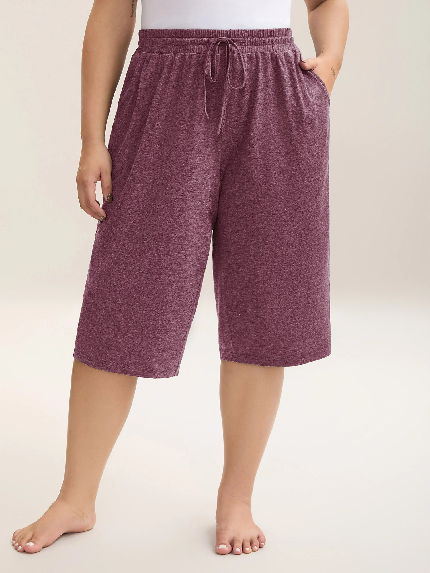 Mixed Color Knit Drawstring Loungewear Bottoms - Image 16