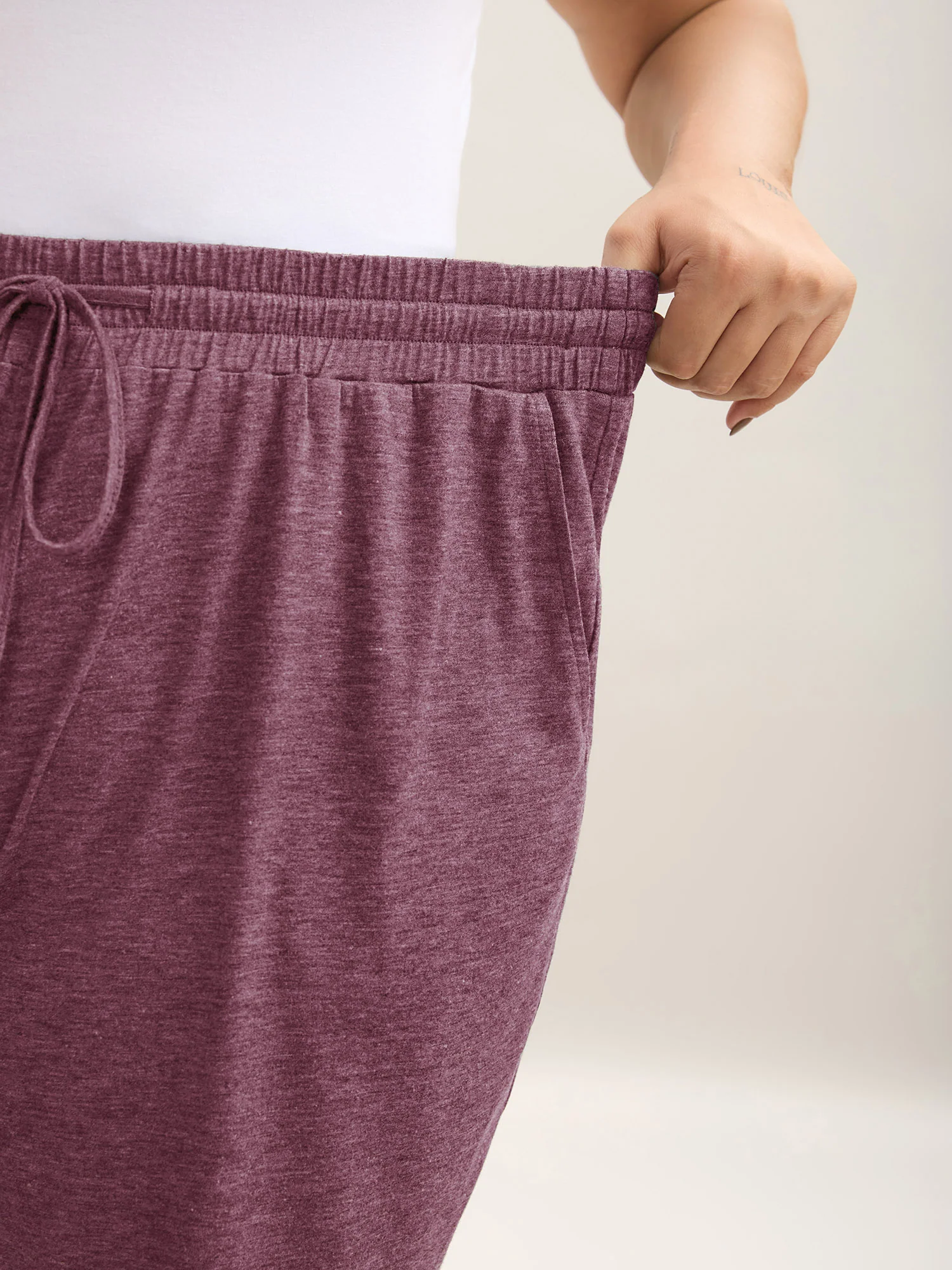 Mixed Color Knit Drawstring Loungewear Bottoms - Image 18