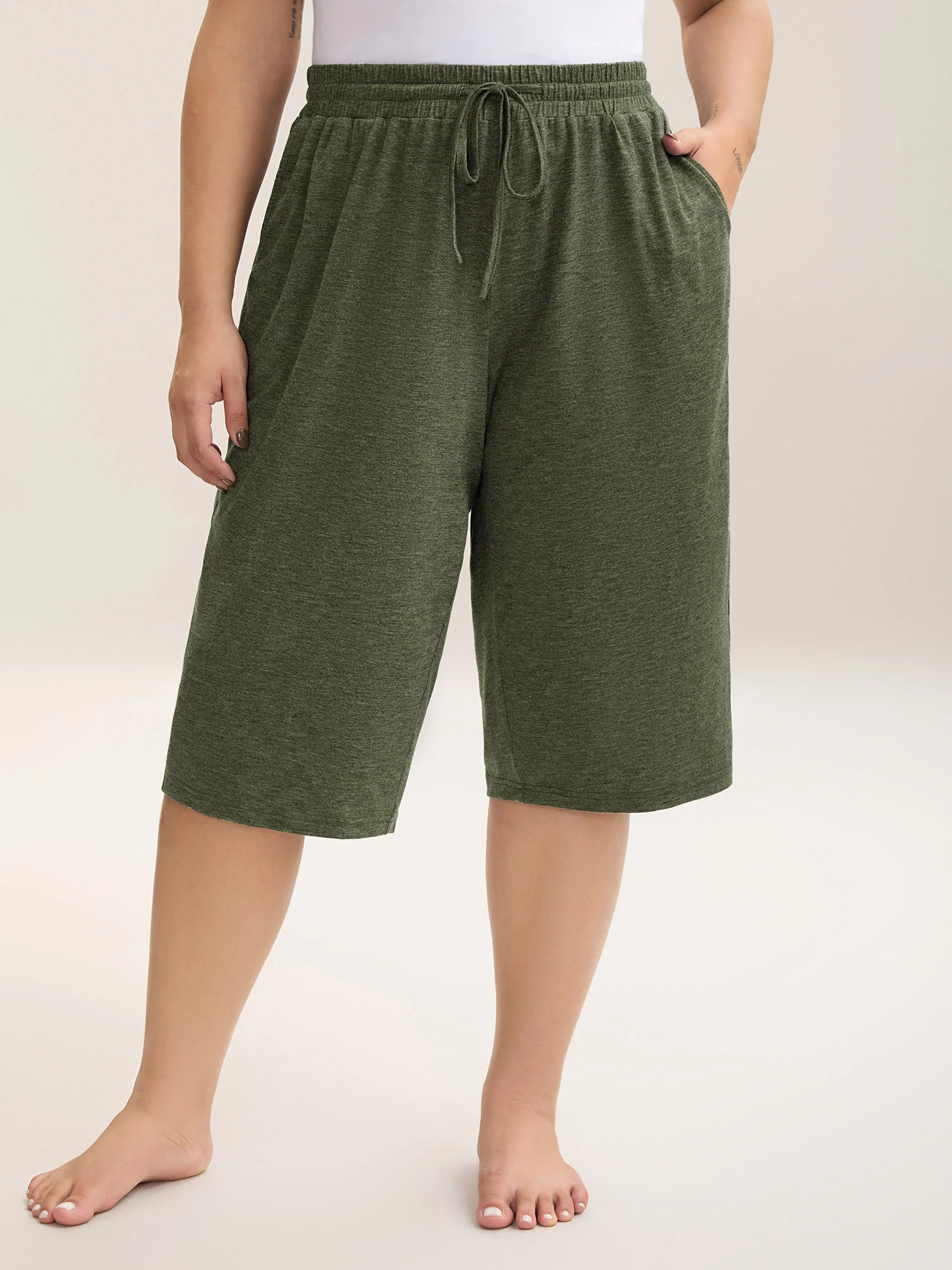 Mixed Color Knit Drawstring Loungewear Bottoms - Image 20