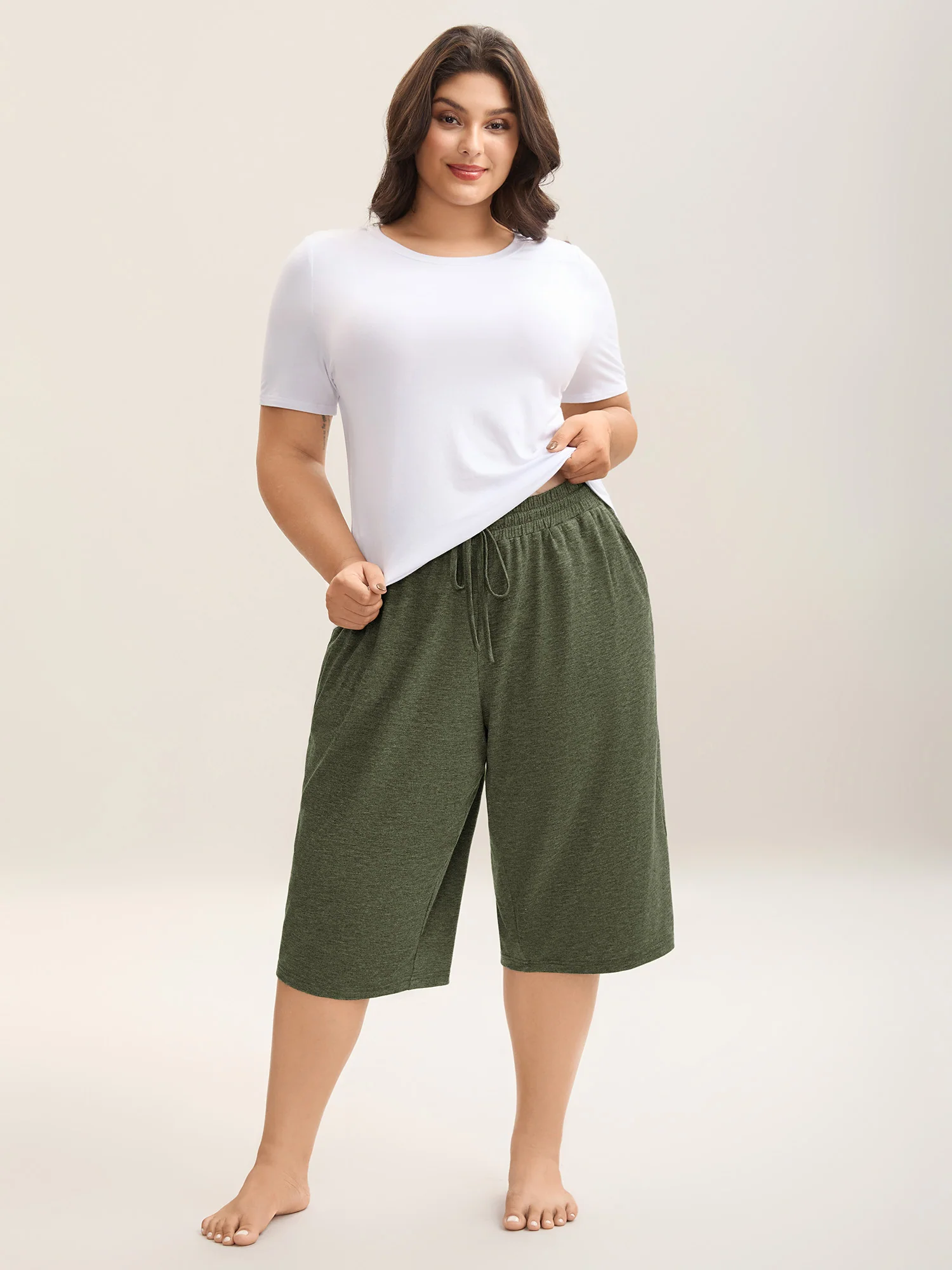 Mixed Color Knit Drawstring Loungewear Bottoms - Image 21