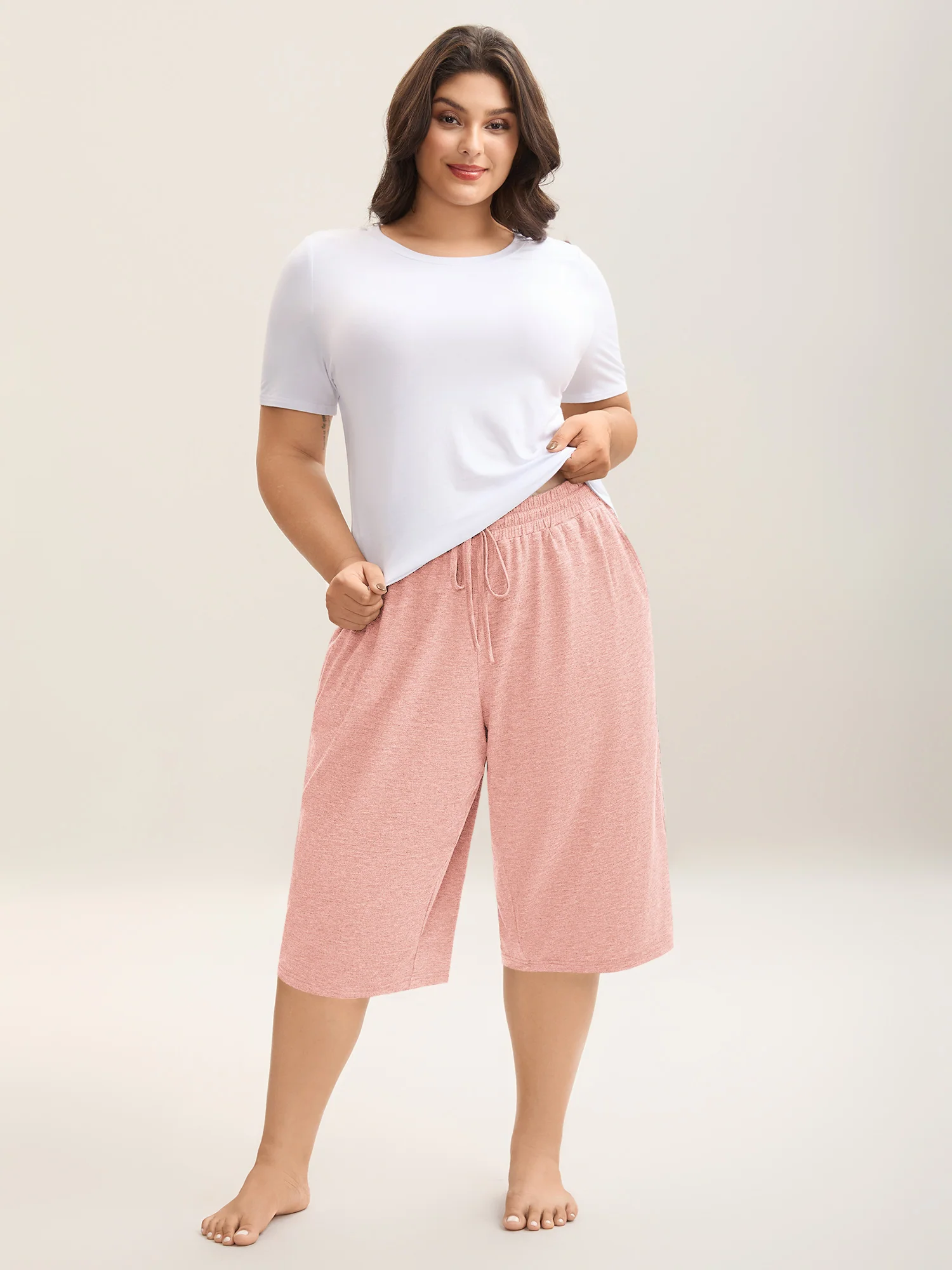 Mixed Color Knit Drawstring Loungewear Bottoms - Image 29