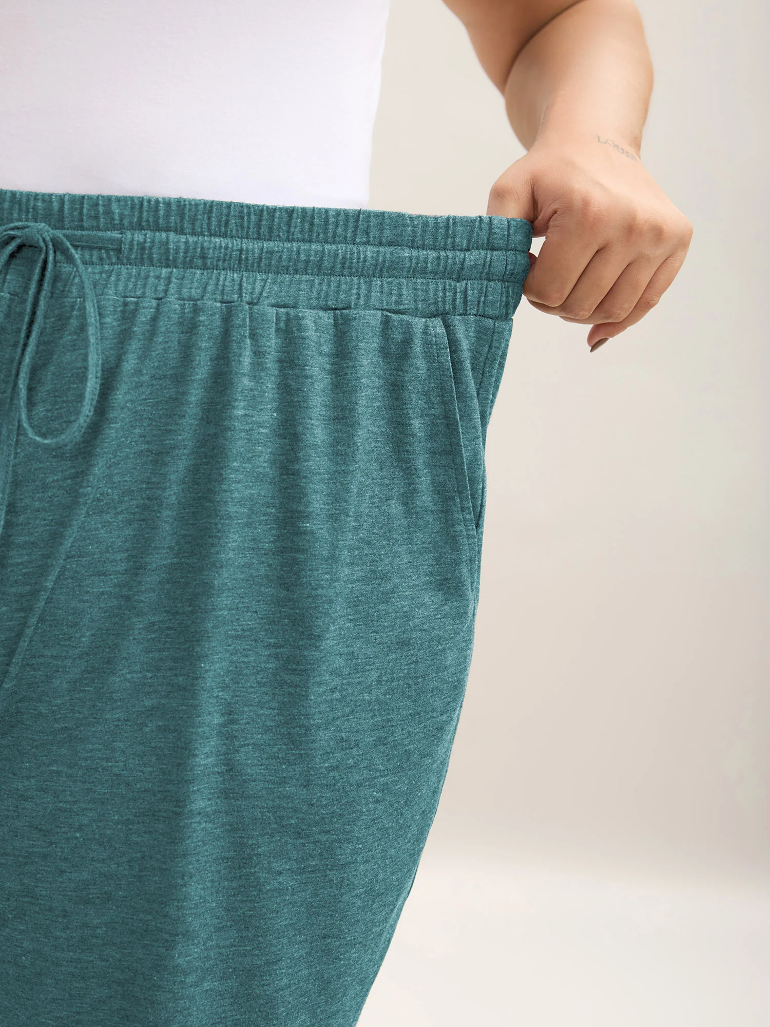 Mixed Color Knit Drawstring Loungewear Bottoms - Image 38
