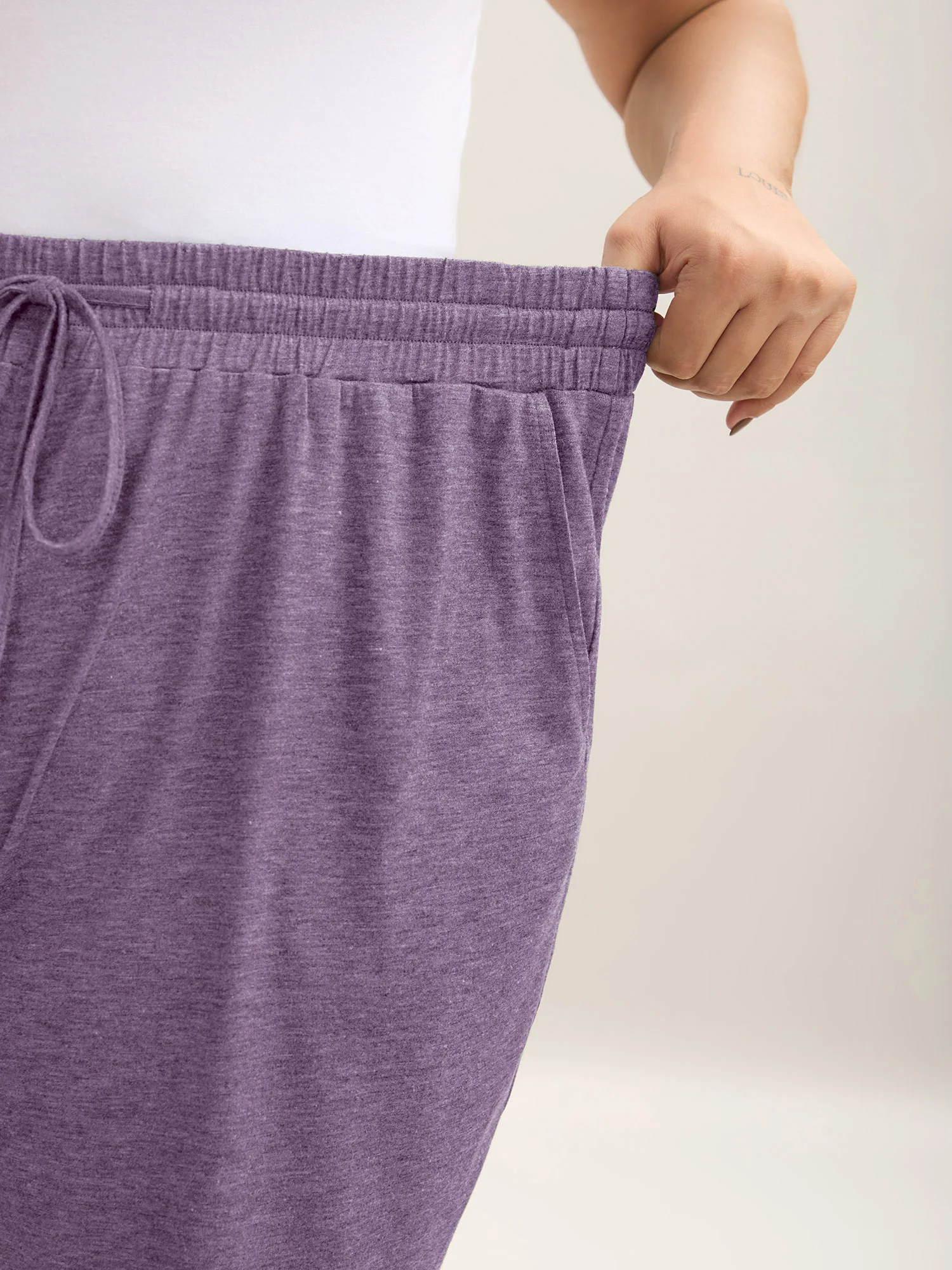Mixed Color Knit Drawstring Loungewear Bottoms - Image 42