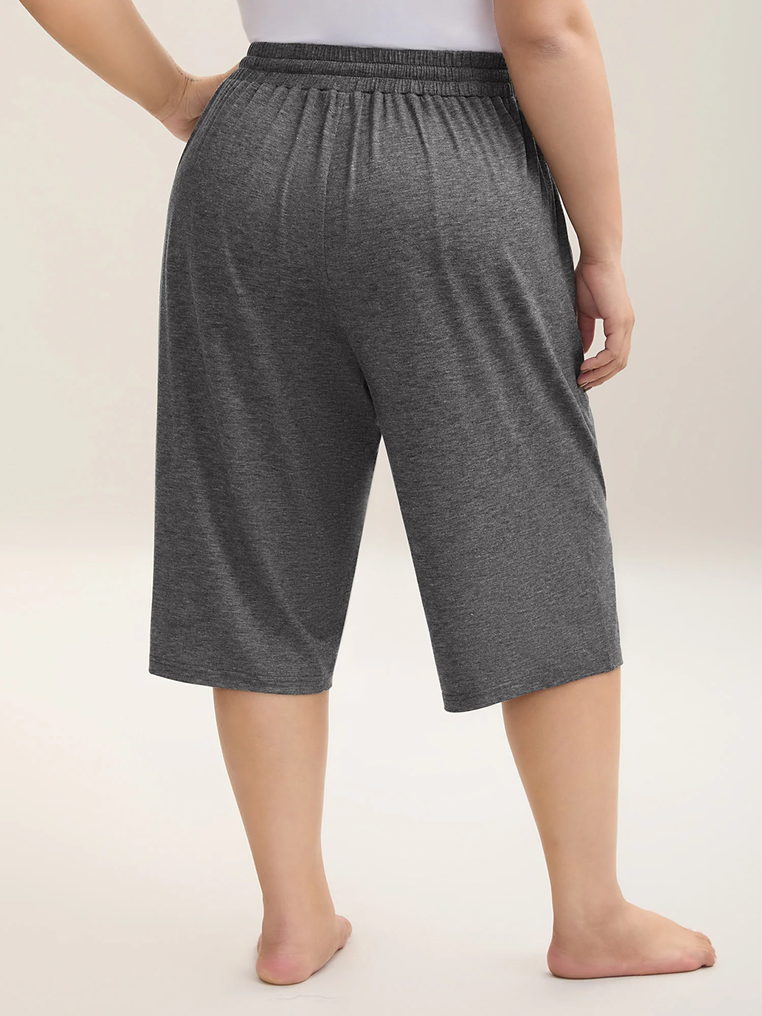 Mixed Color Knit Drawstring Loungewear Bottoms - Image 8