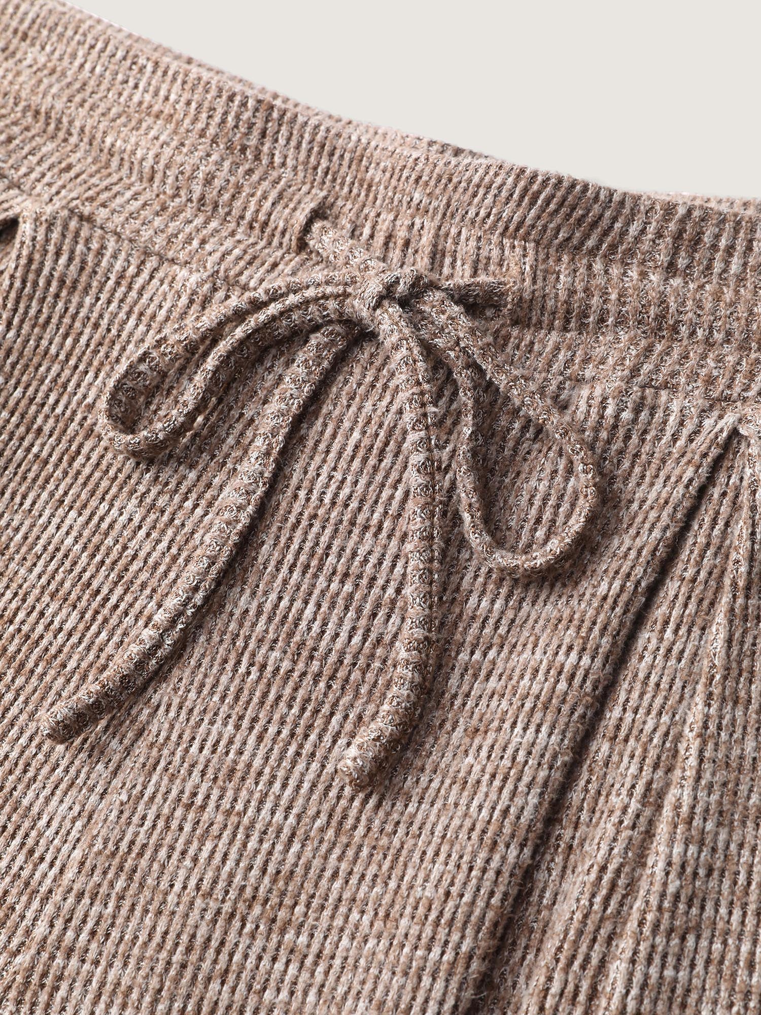 Mixed Color Knit Pleated Drawstring Pants - Image 5