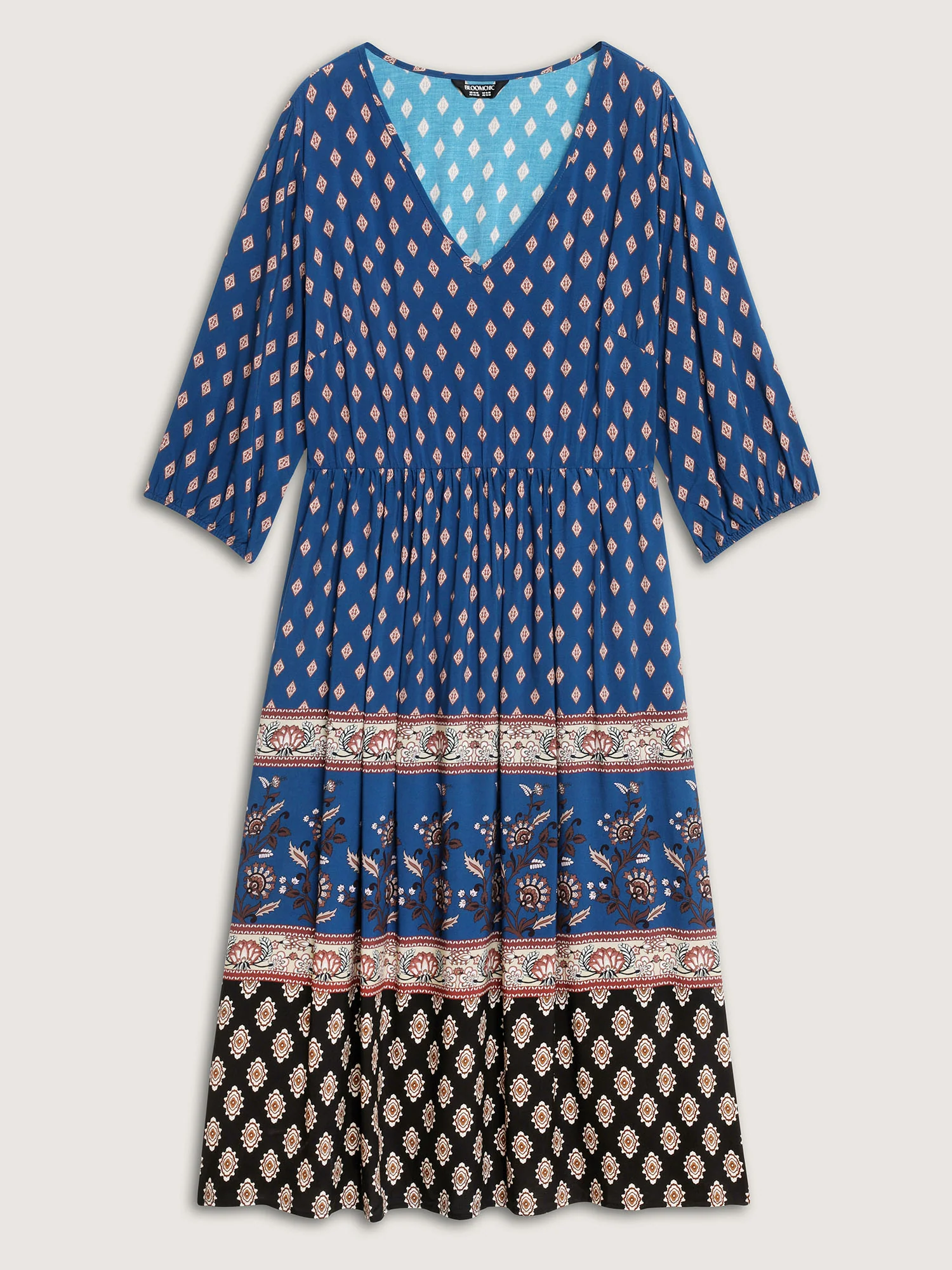 Mixed Floral Print Pockets Midi Dress - Image 5