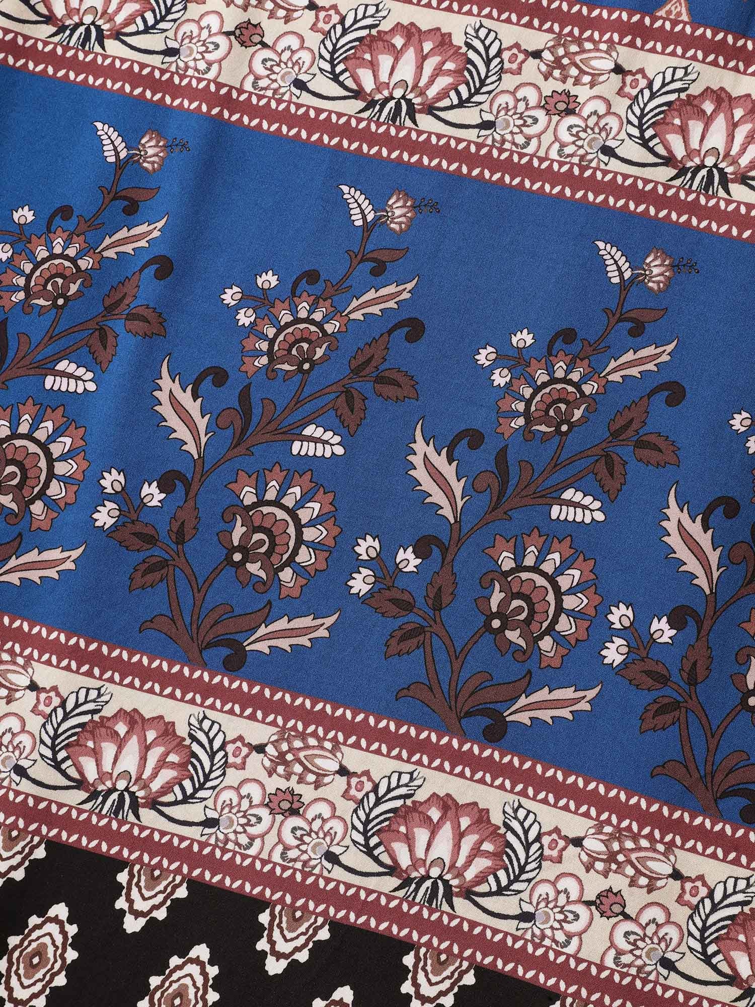 Mixed Floral Print Pockets Midi Dress - Image 7