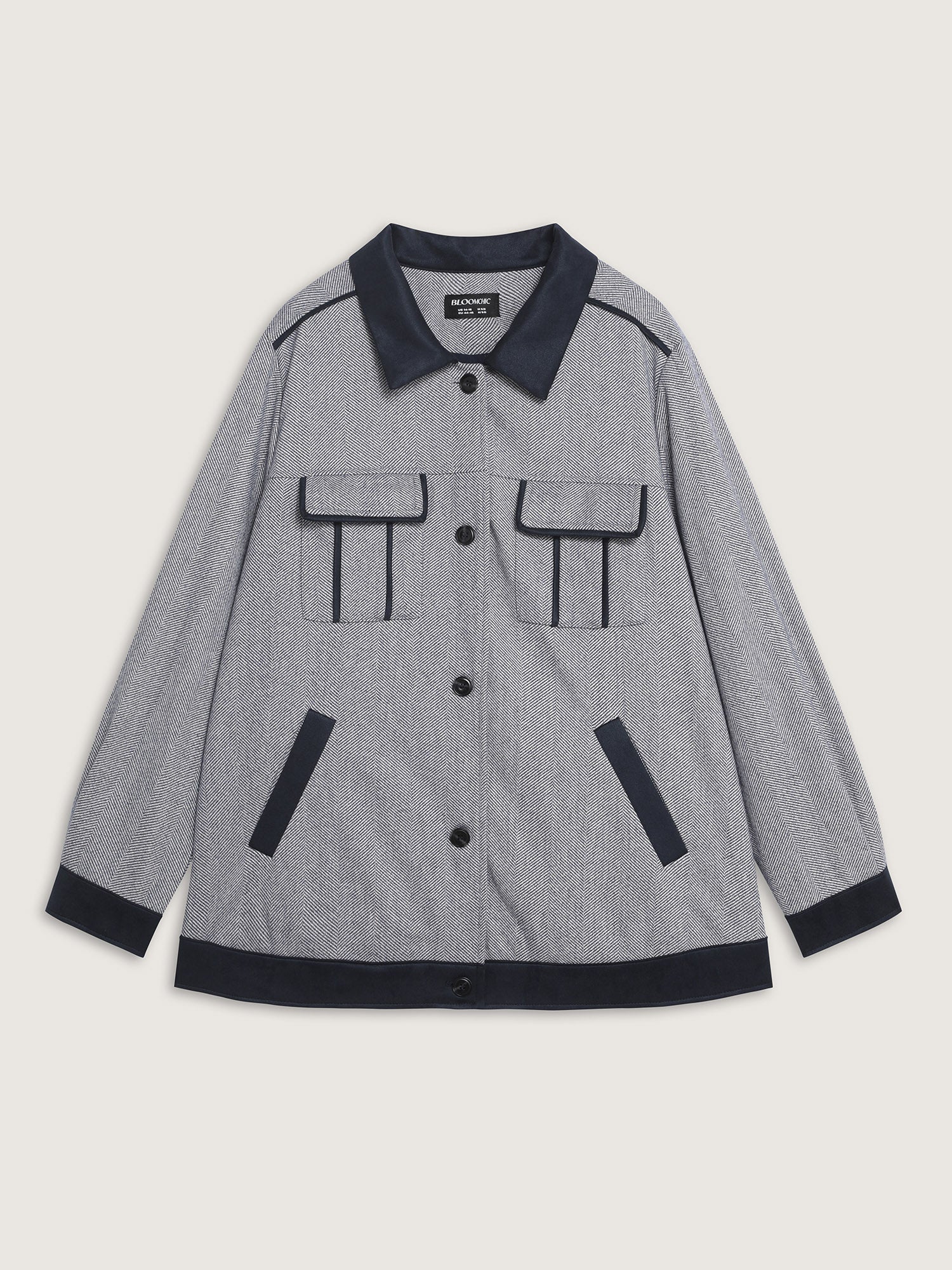 Mixed Material Lined Contrast Jacket - Image 10