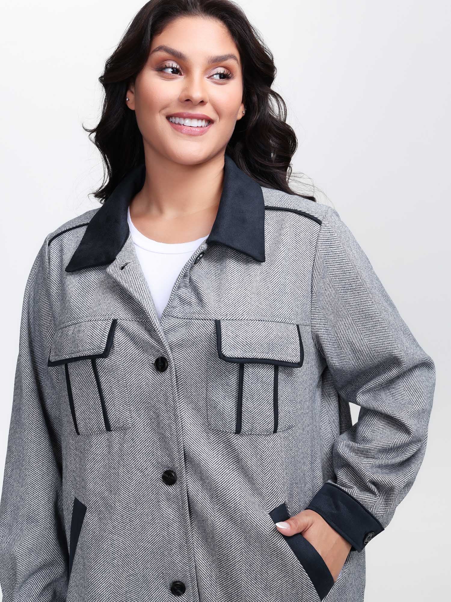 Mixed Material Lined Contrast Jacket - Image 2