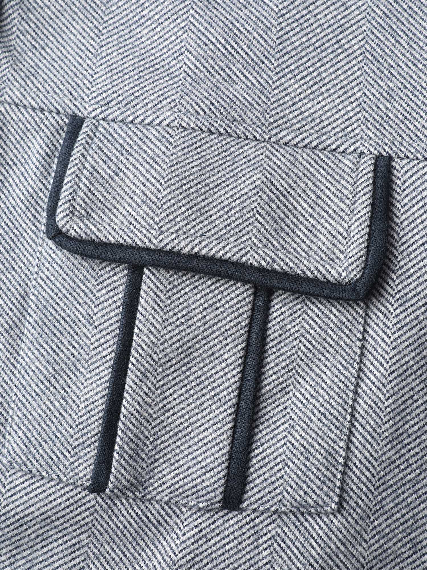 Mixed Material Lined Contrast Jacket - Image 7