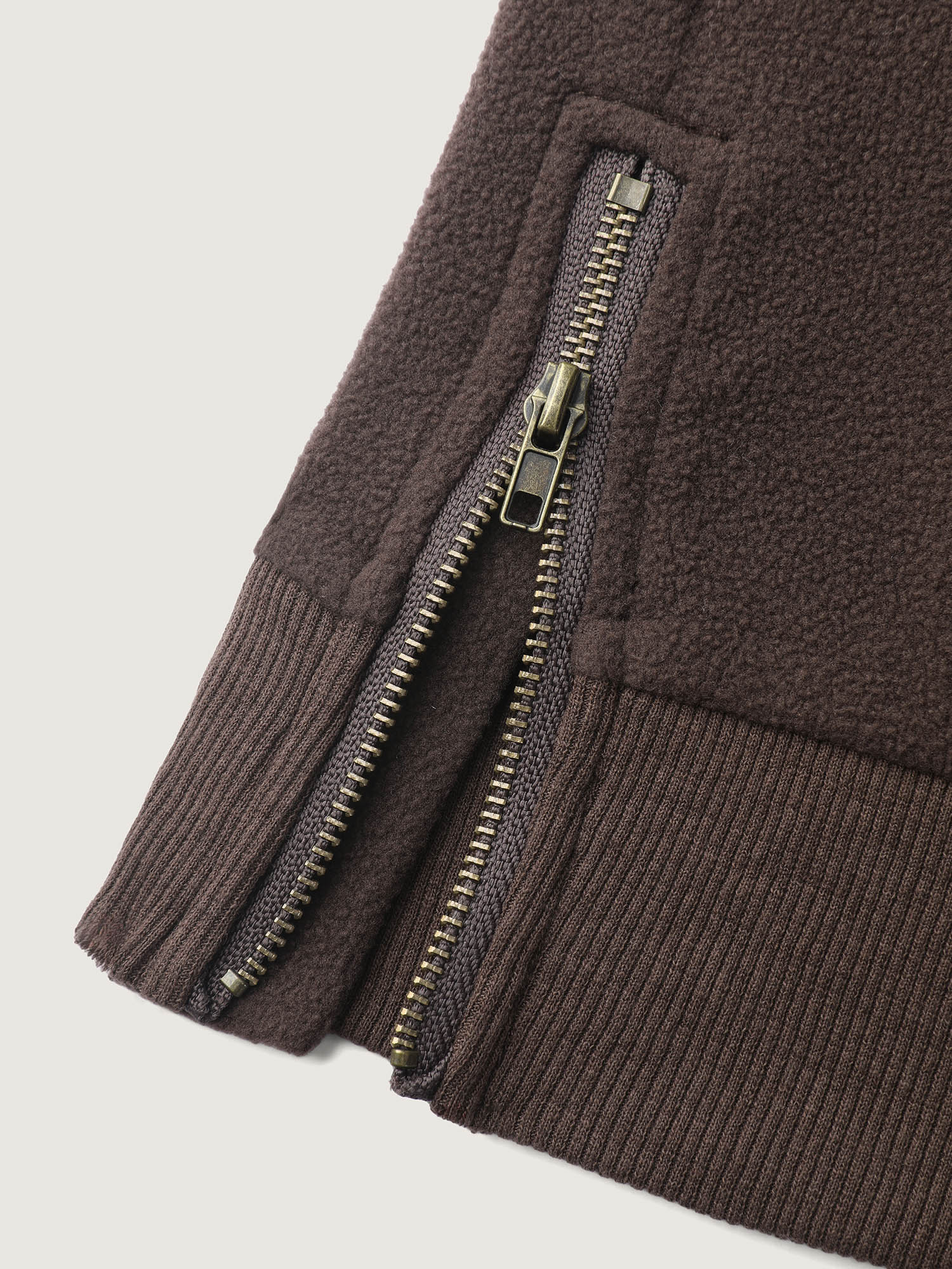 Mixed Material Spliced Collar Sweatshirt - Image 8