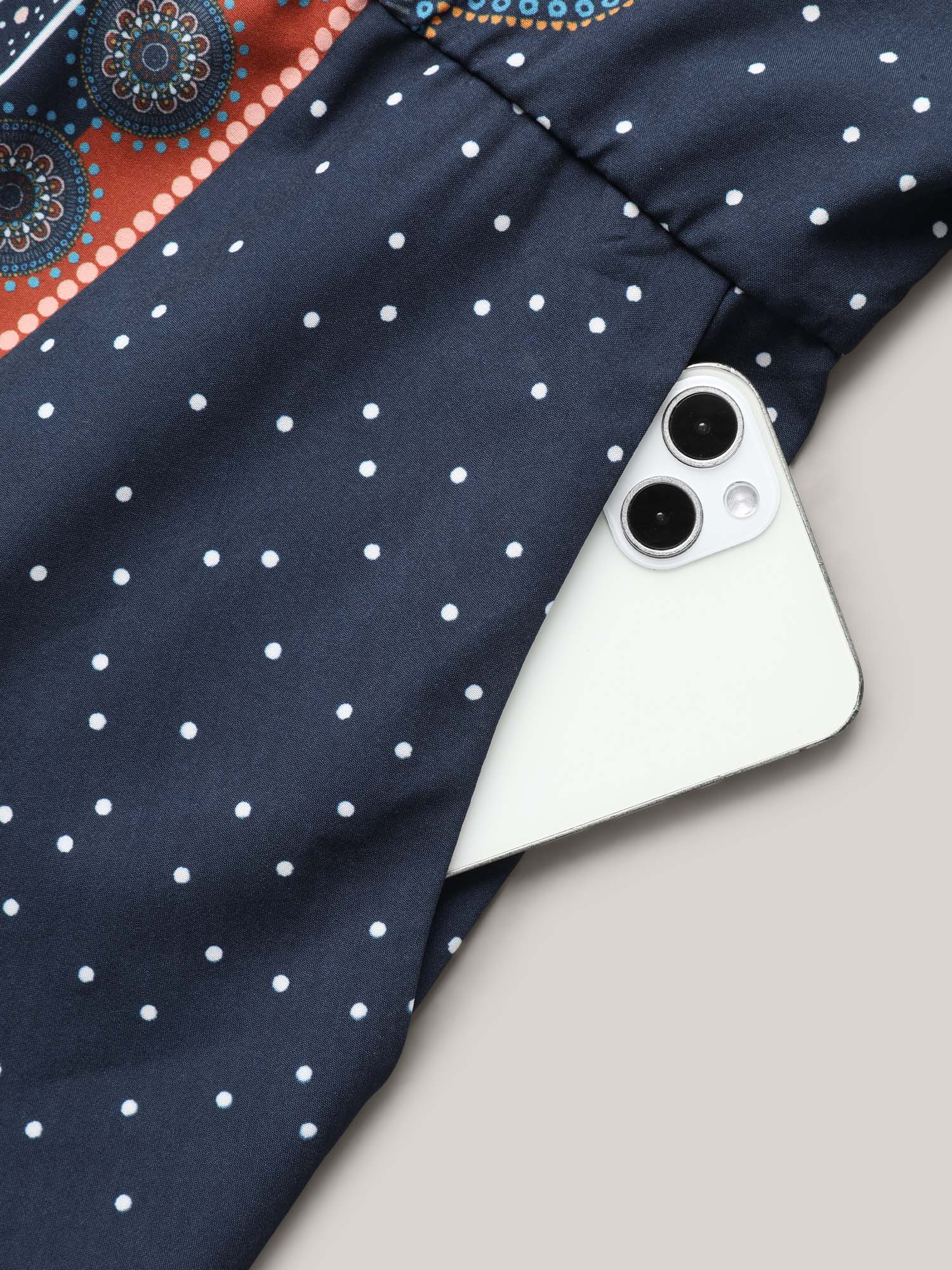 Mixed Ornate Print Pockets Romper - Image 6