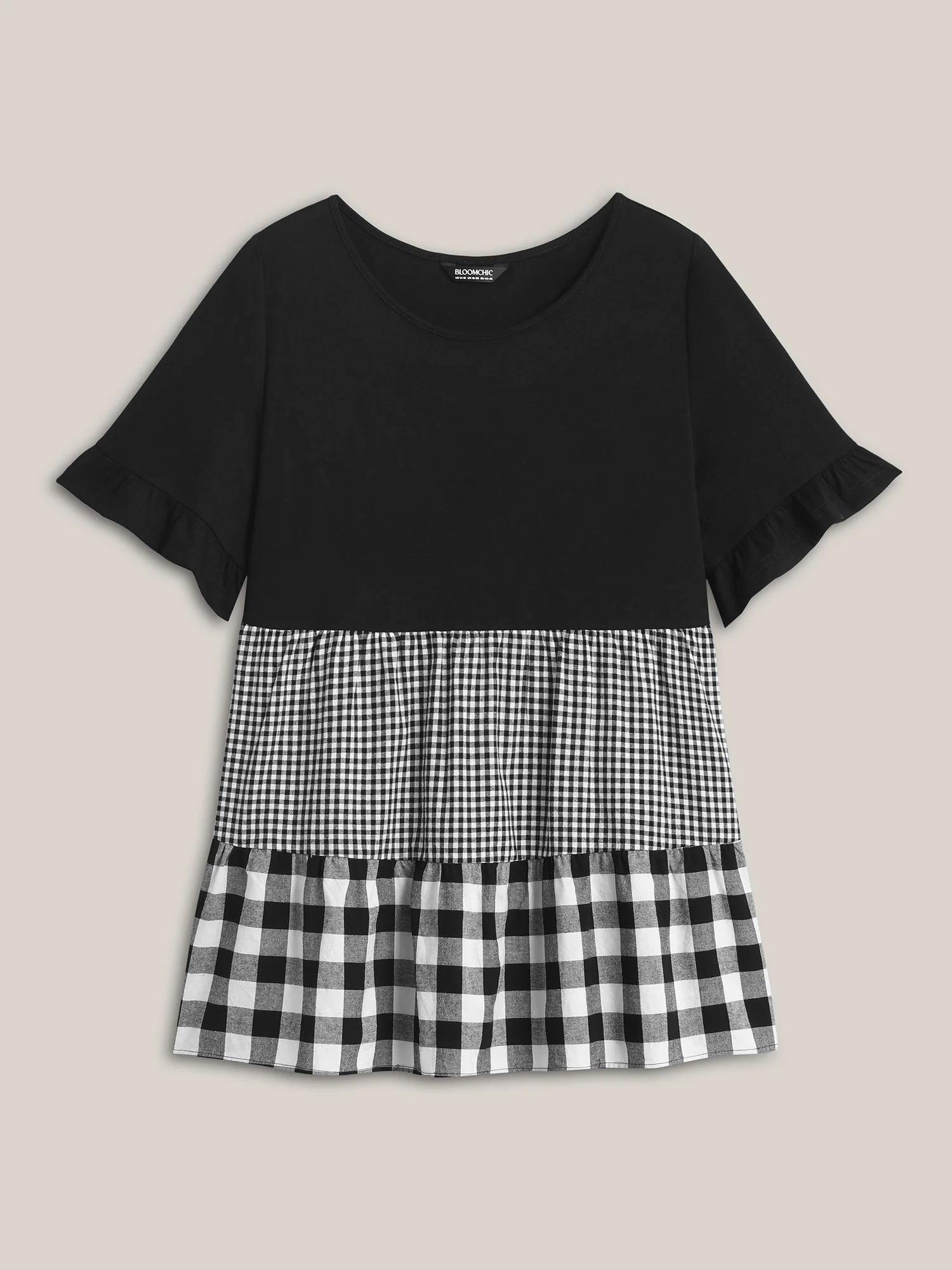 Mixed Print Round Neck Doll T-Shirt - Image 7