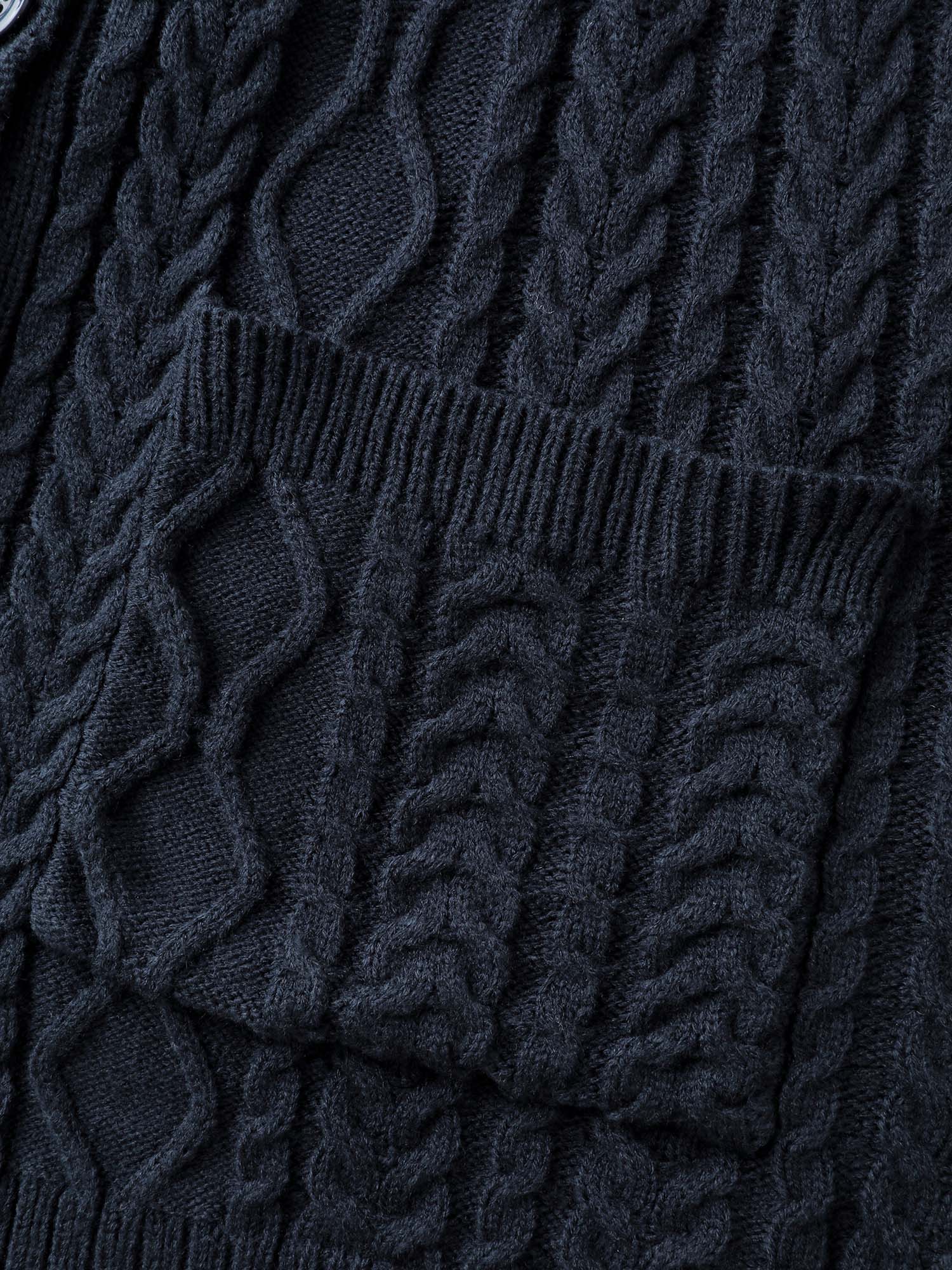 Mixed Texture Cable Stitch Pockets Knit Cardigan - Image 6
