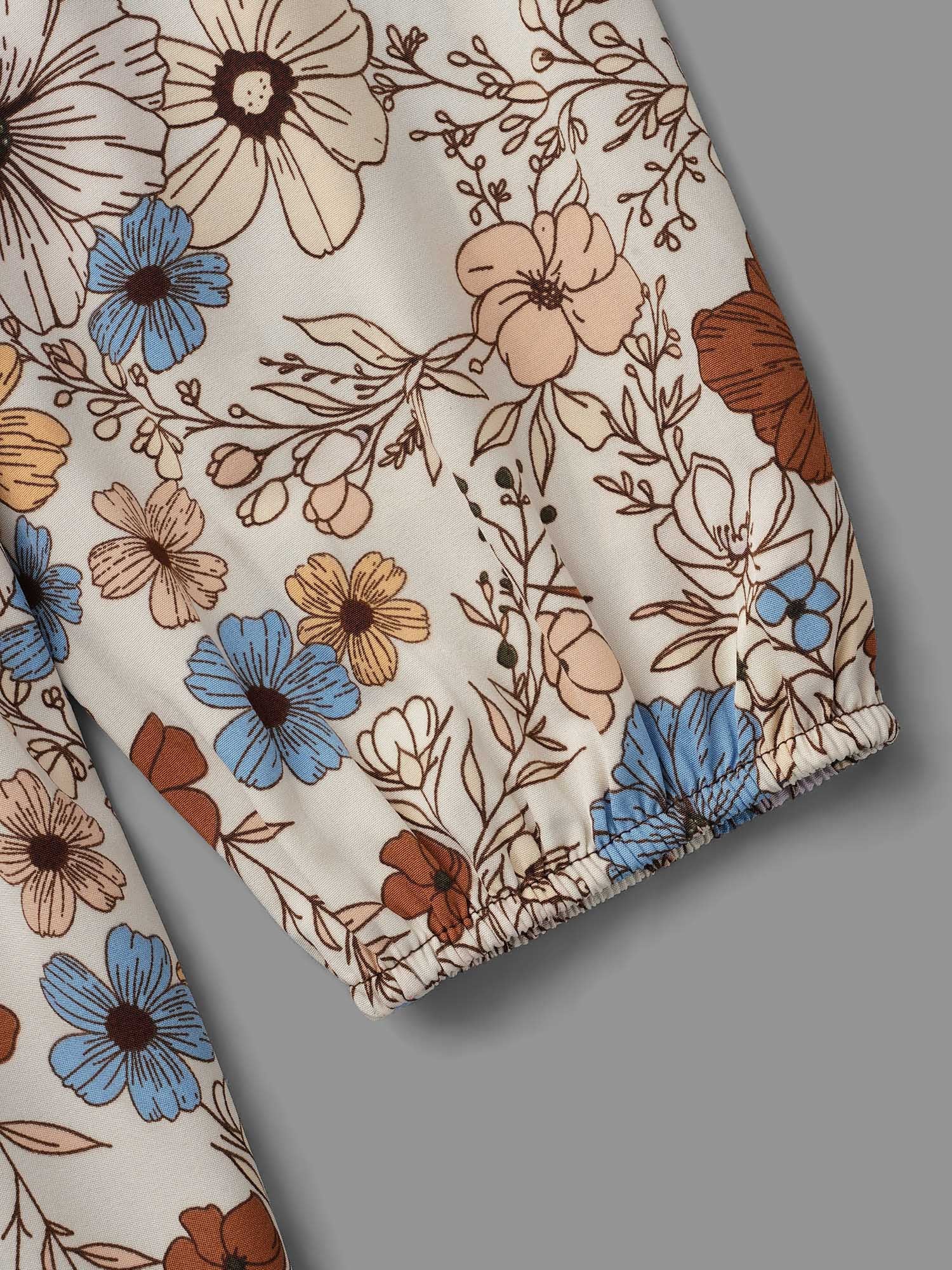 Mixed Texture Floral Combined Blouse - Image 7