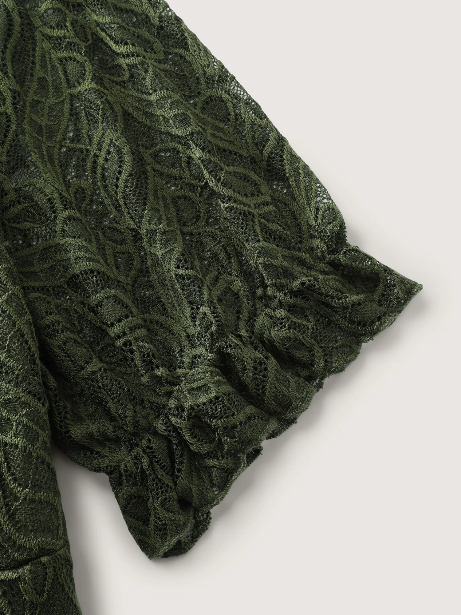 Mock Neck Lace Pockets Midi Dress - Image 6