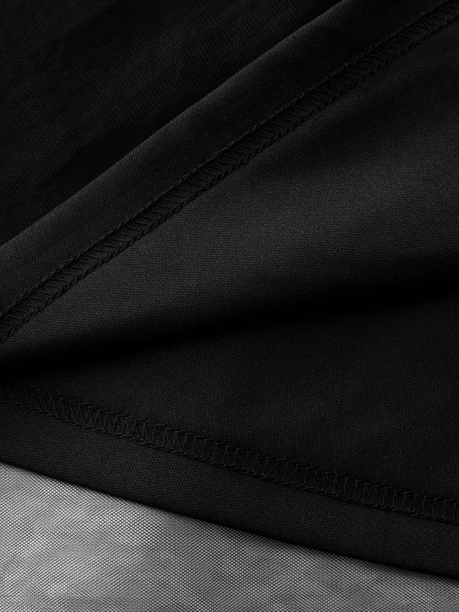 Mock Neck Sheer Stretchy Midi Dress - Image 6