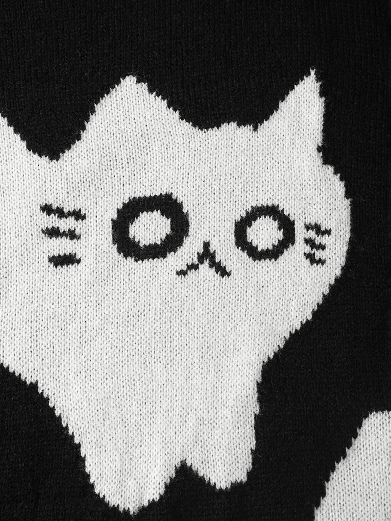 Monochrome Cats Crewneck Pullover - Image 5