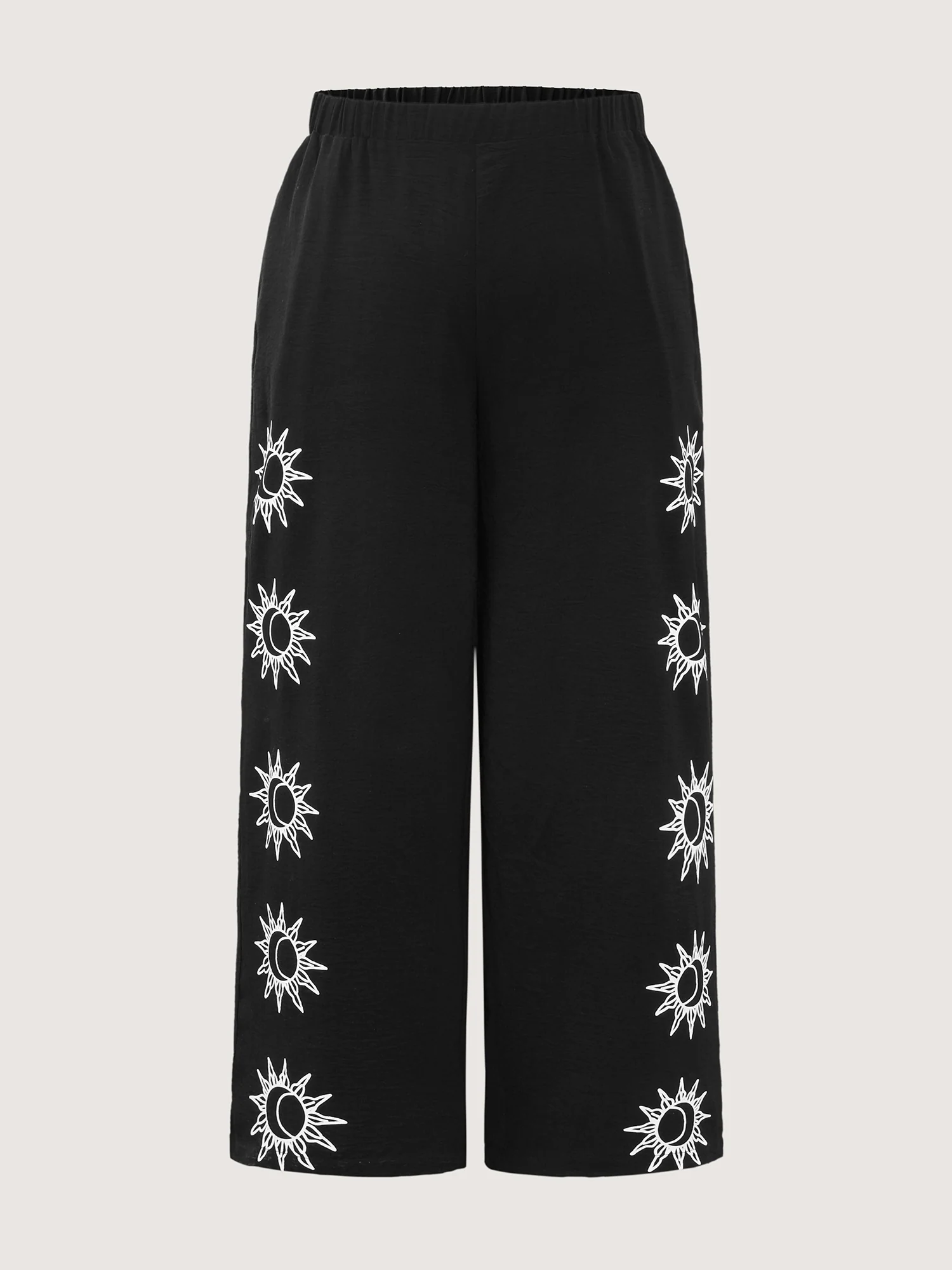 Monochrome Floral Pattern Pants - Image 8