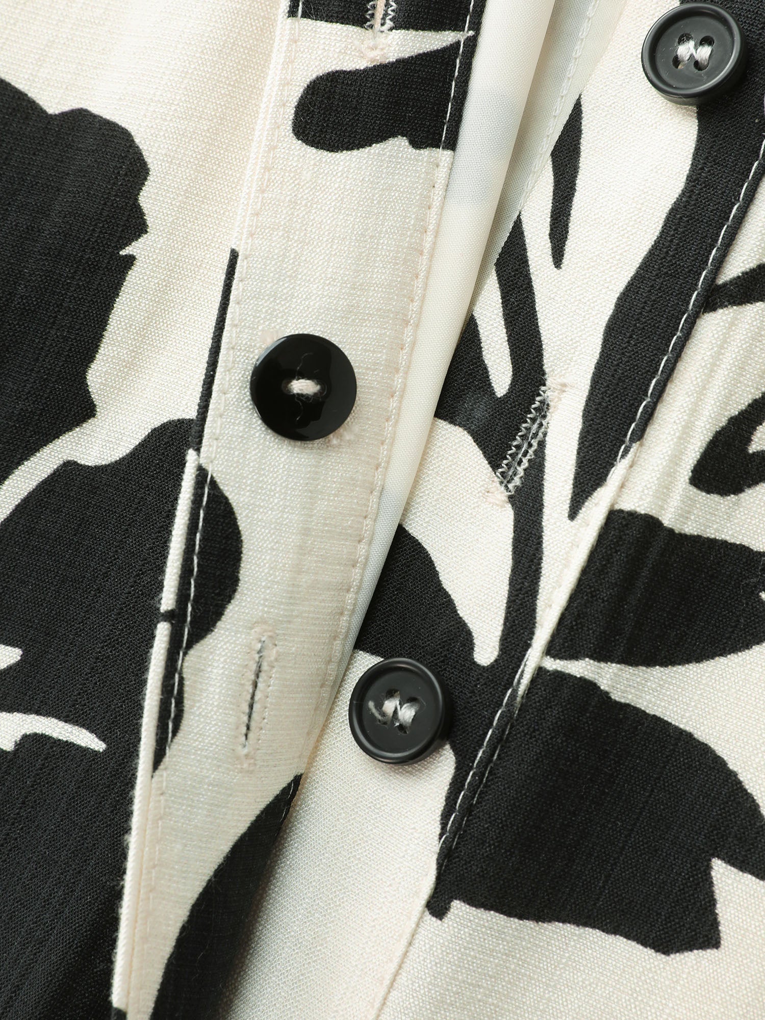 Monochrome Floral Print Collared Midi Dress - Image 5