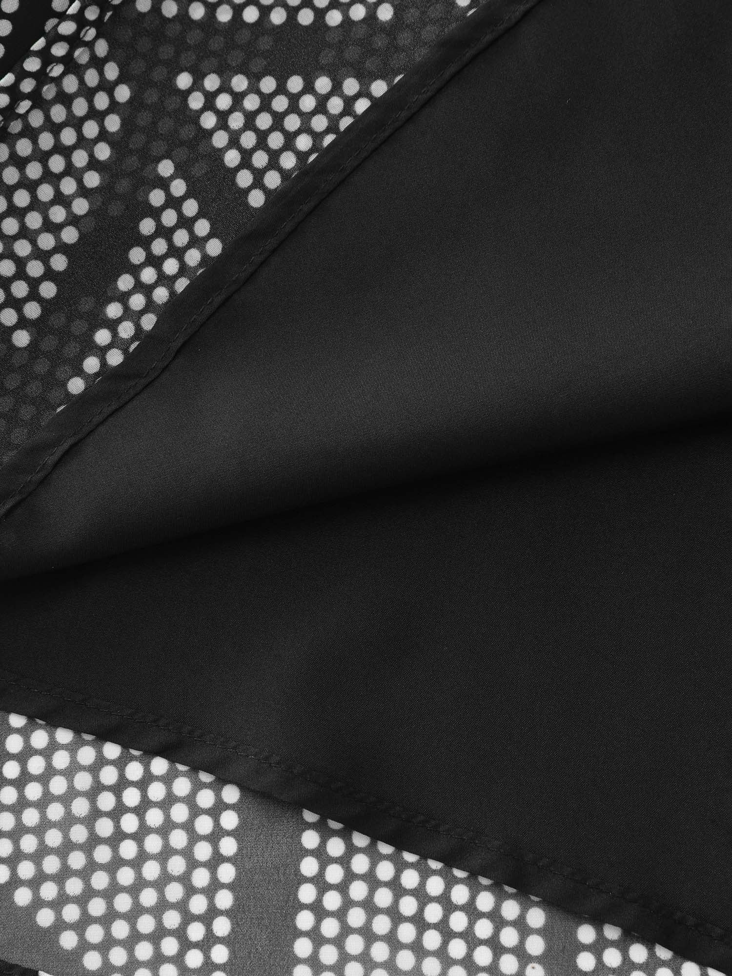 Monochrome Geometric Pattern Surplice Midi Dress - Image 6