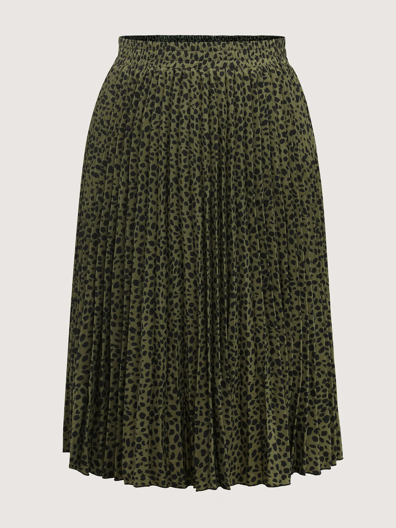 Monochrome Polka Dots Pleated Midi Skirt - Image 7