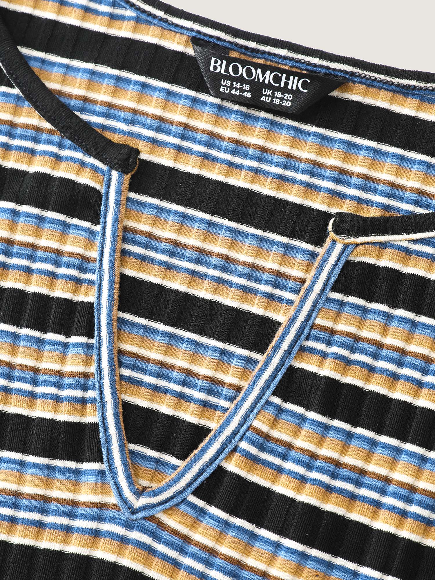 Monochrome Stripe Embroidery T-Shirt - Image 5