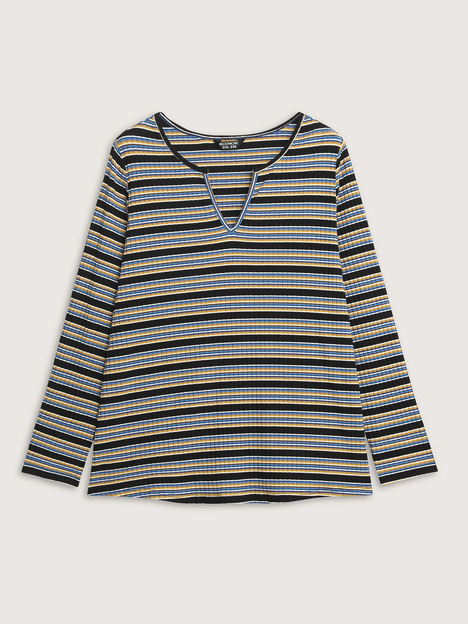 Monochrome Stripe Embroidery T-Shirt - Image 7