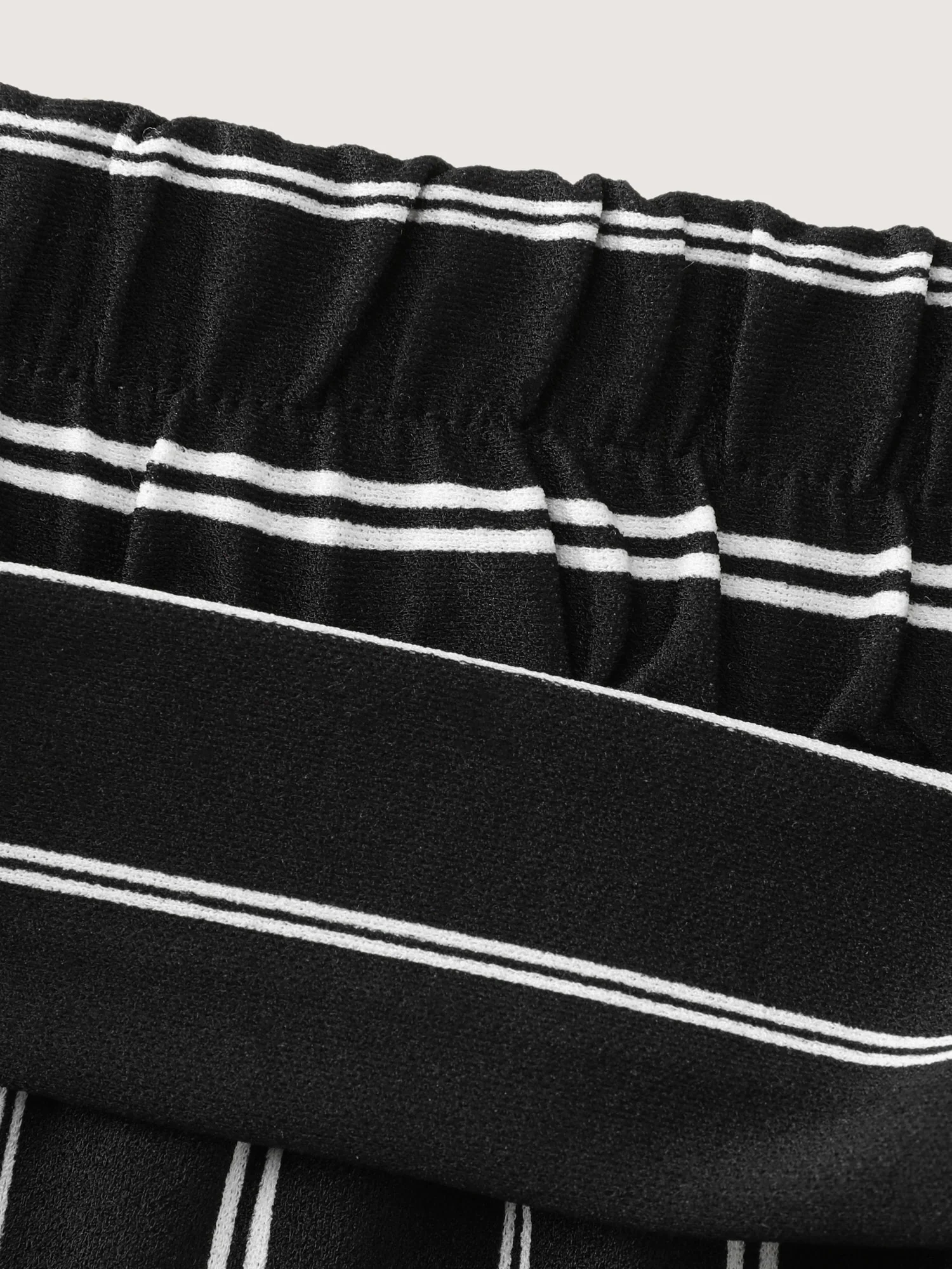 Monochrome Stripe Print Wide-Leg Pants - Image 7
