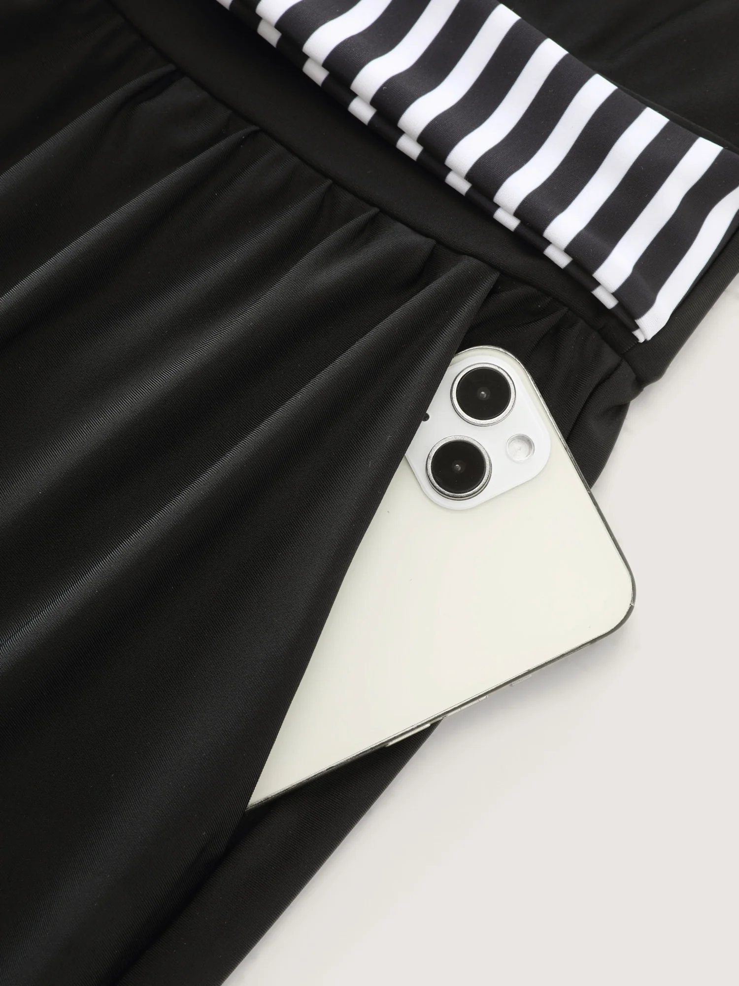 Monochrome Striped Belted One-Piece Swimsuit - Image 8