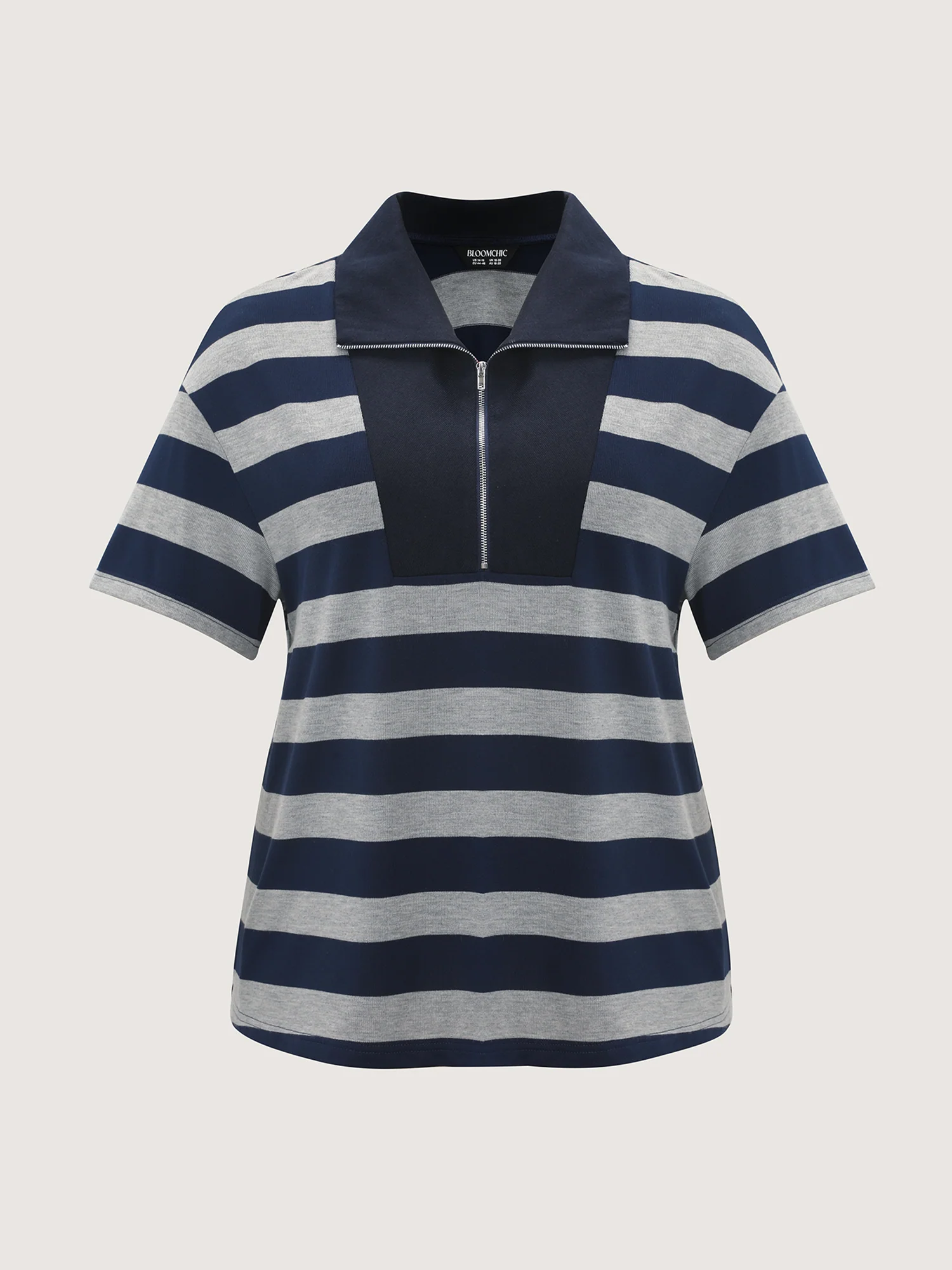 Monochrome Striped Lapel Collar Two-Piece Set - Image 10
