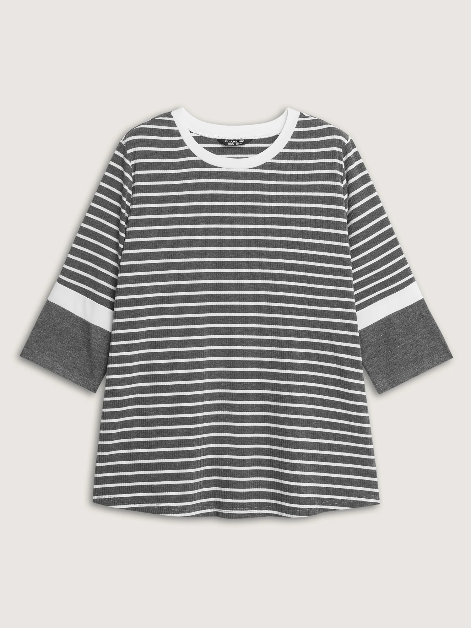 Monochrome Stripes Round Neck T-Shirt - Image 6