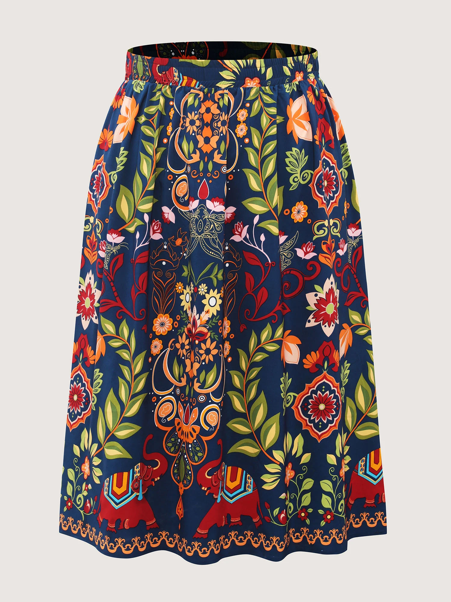 Multi-Color Floral Pockets Midi Skirt - Image 7