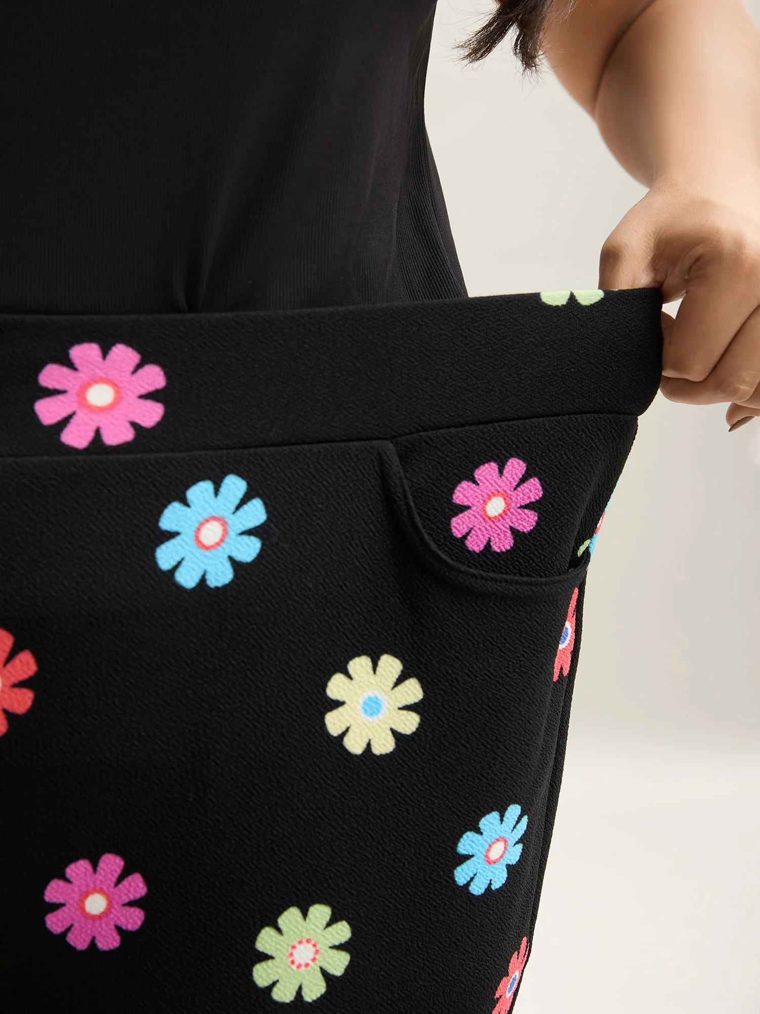 Multi-Color Floral Print Flared Pants - Image 2