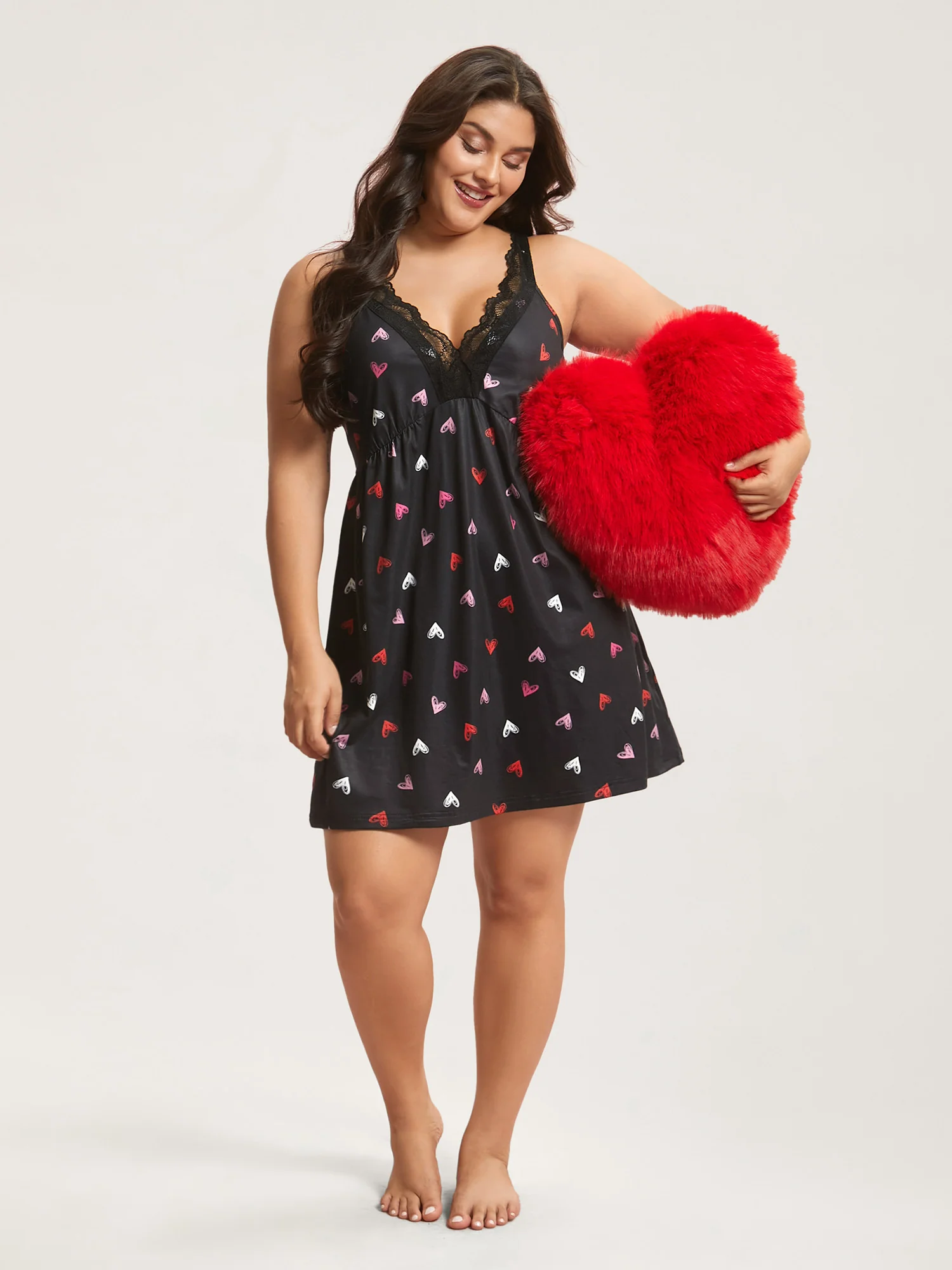 Sweet Dreams Multi-Color Lace Neckline Nightgown - Image 3