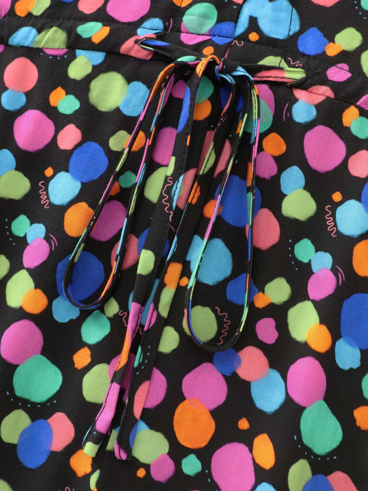 Multi-Color Polka Dots Print Midi Dress - Image 5