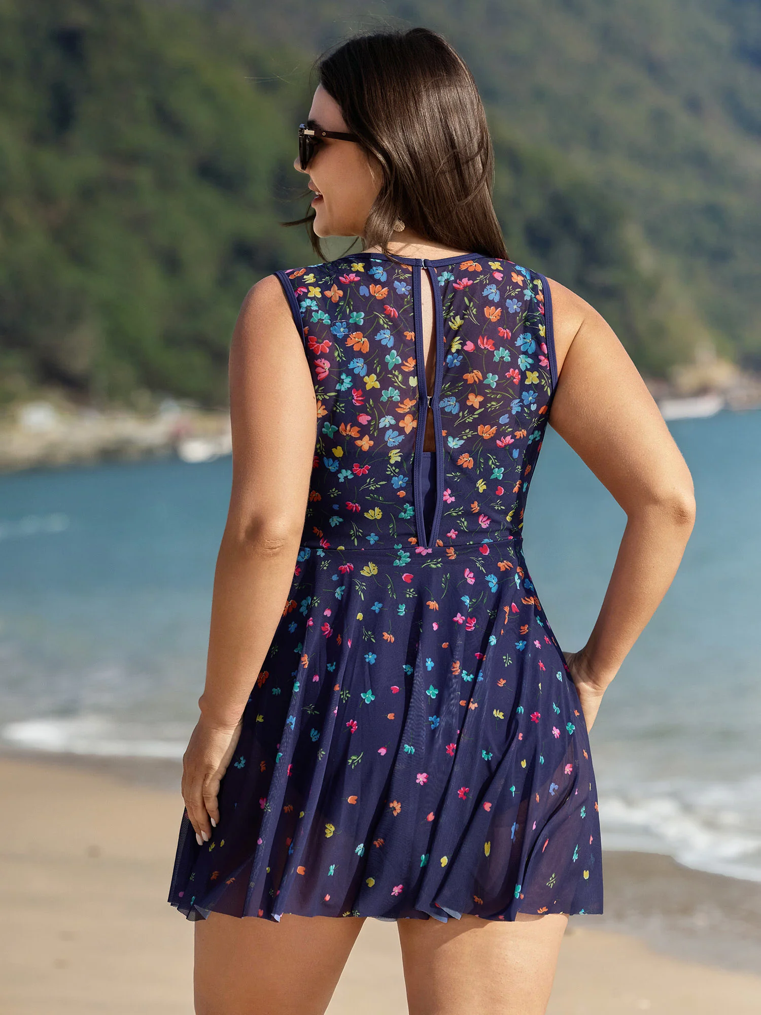 Multi-Color Print Sheer Swim Dress - Image 6