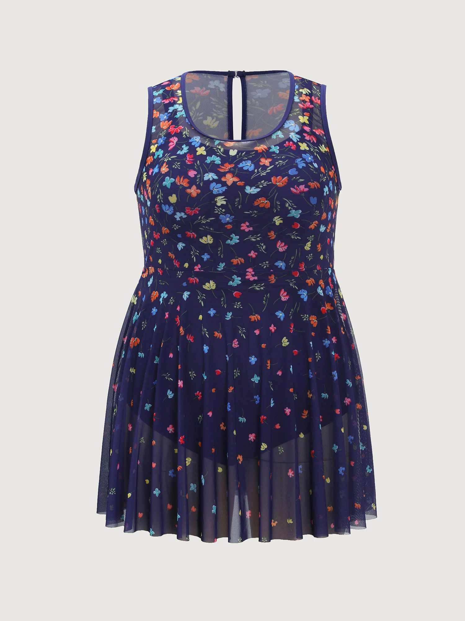 Multi-Color Print Sheer Swim Dress - Image 7