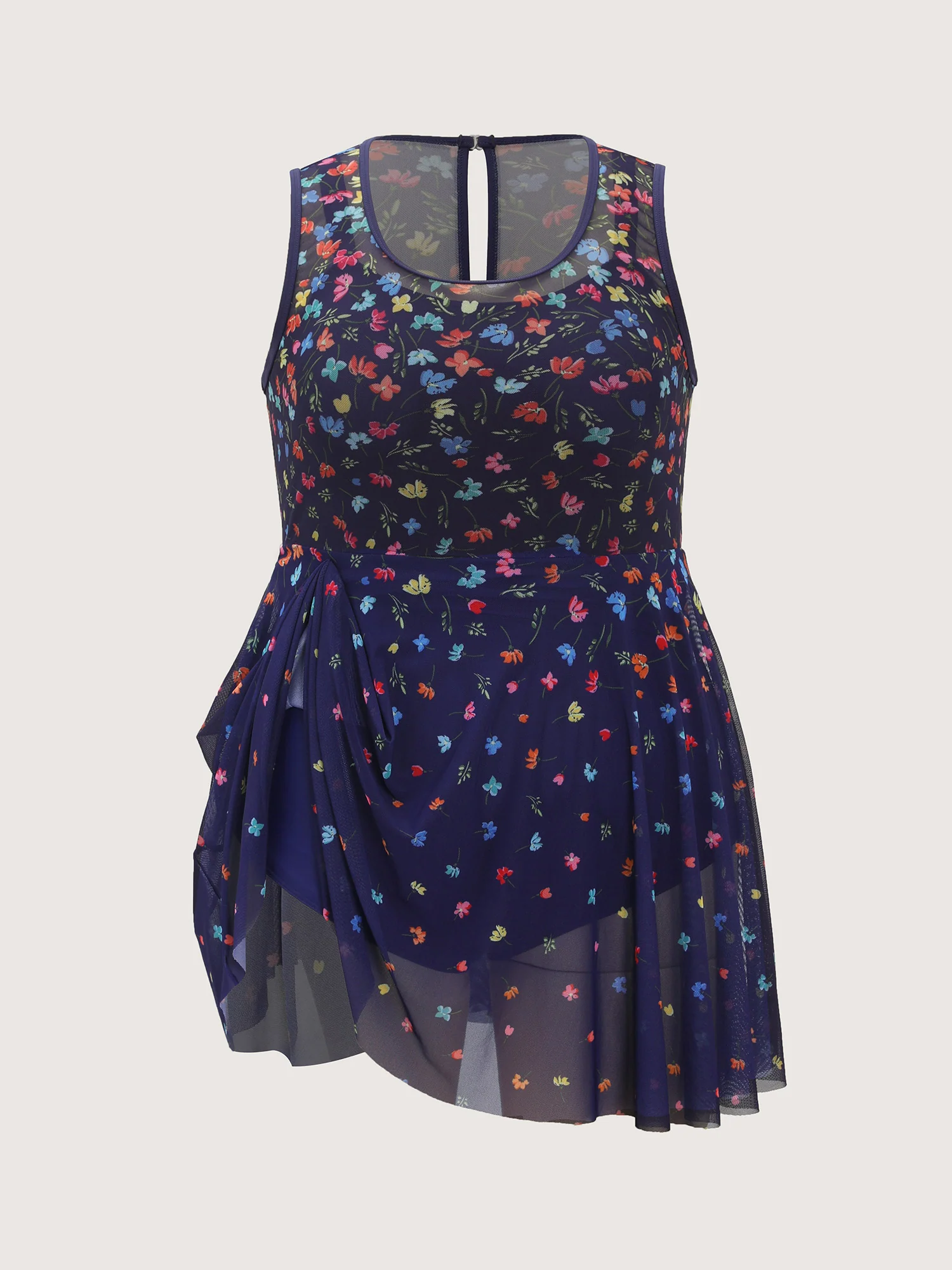 Multi-Color Print Sheer Swim Dress - Image 8