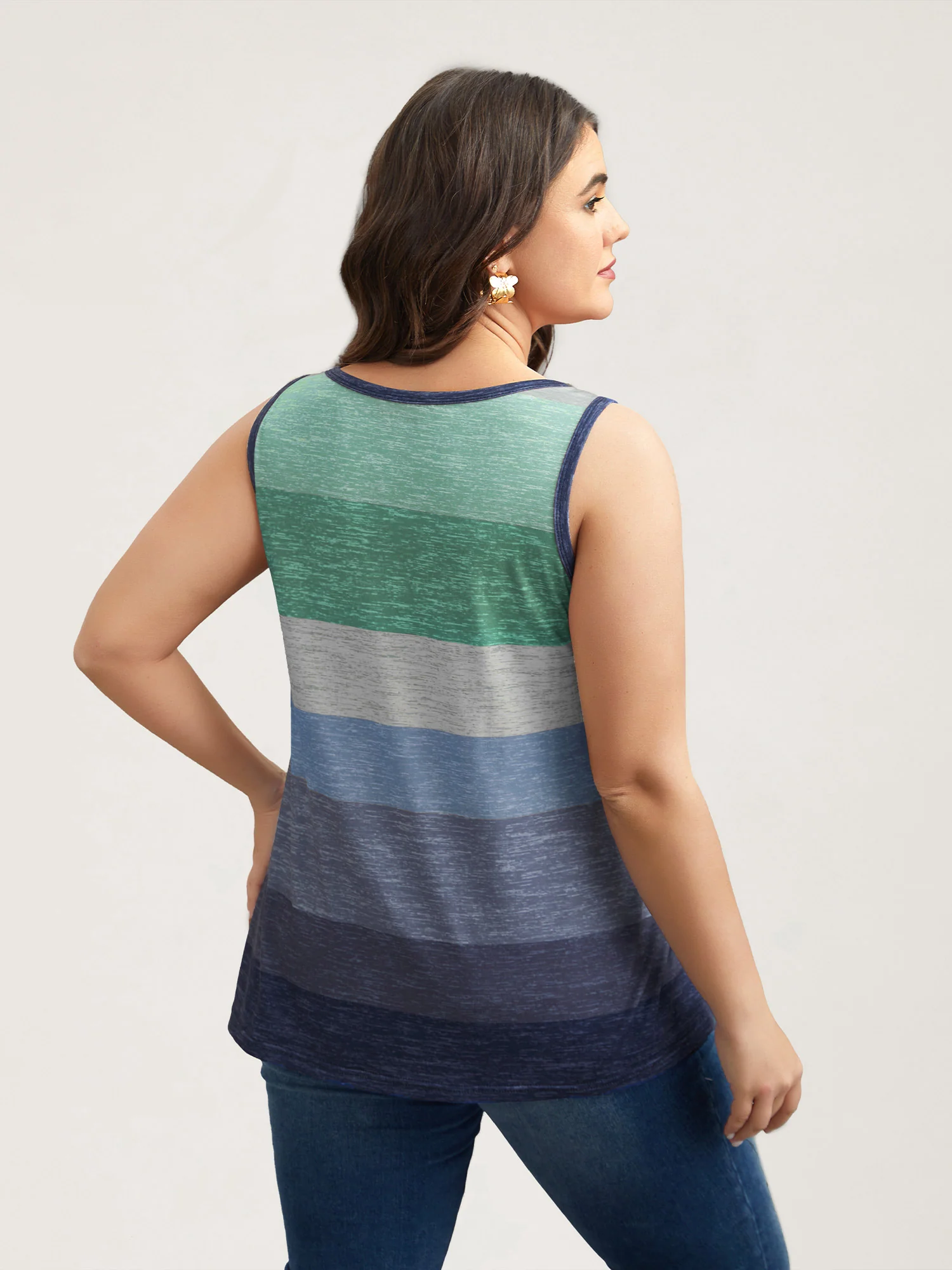 Multi-Color Stripes Off-Sleeves Vest - Image 11