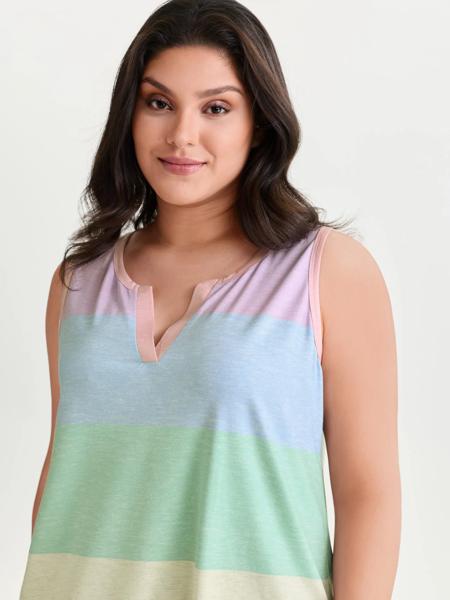 Multi-Color Stripes Off-Sleeves Vest - Image 13