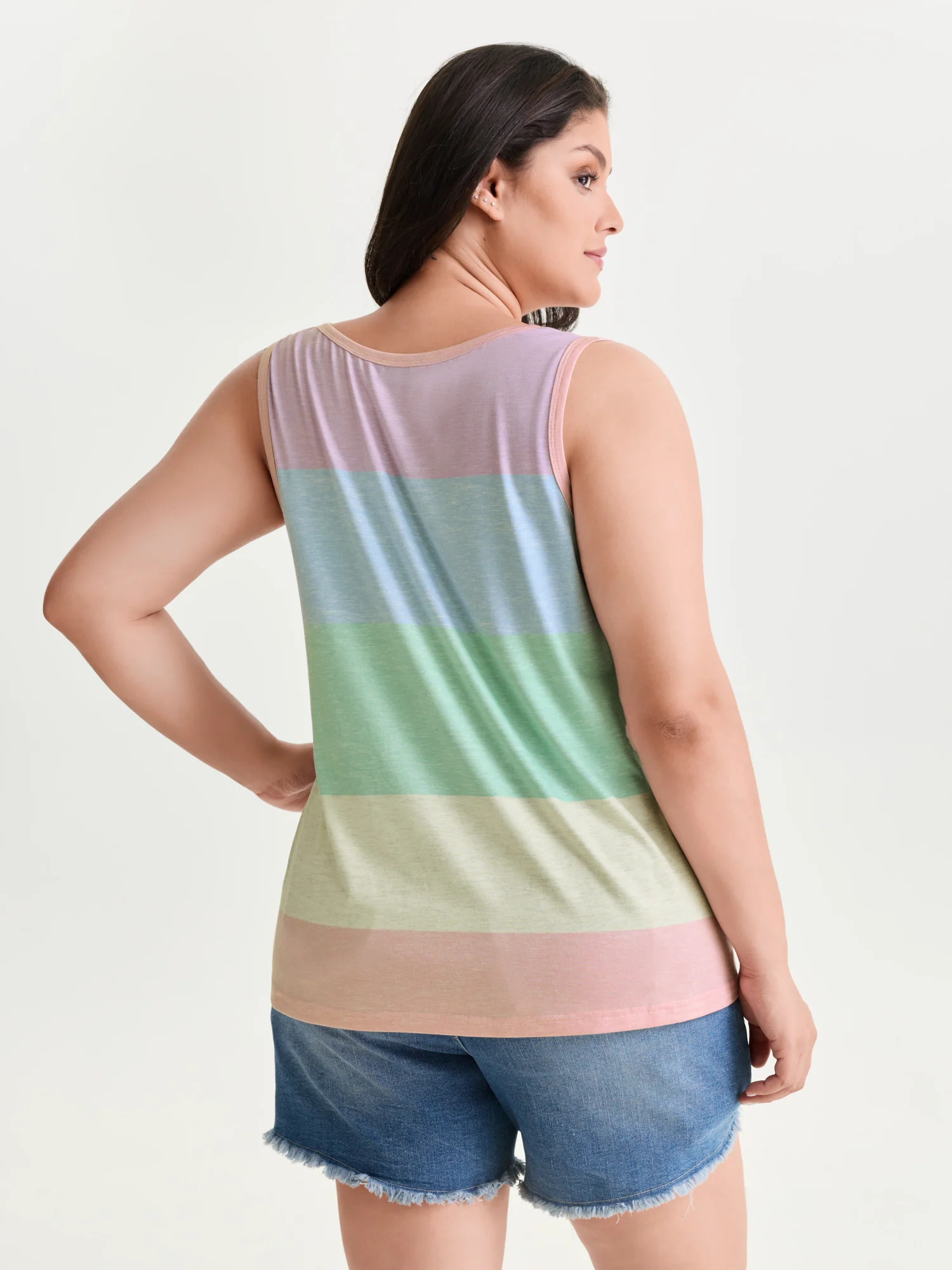Multi-Color Stripes Off-Sleeves Vest - Image 15